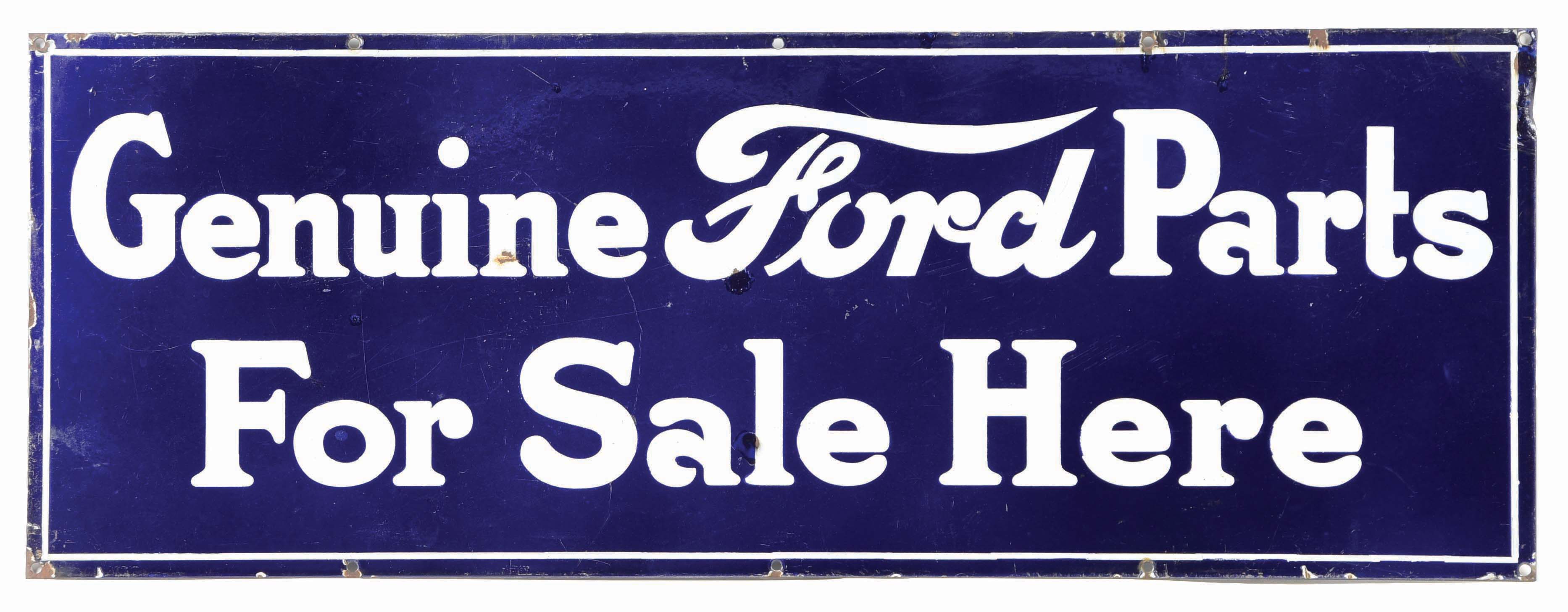 Lot Detail GENUINE FORD PARTS FOR SALE HERE PORCELAIN SIGN.
