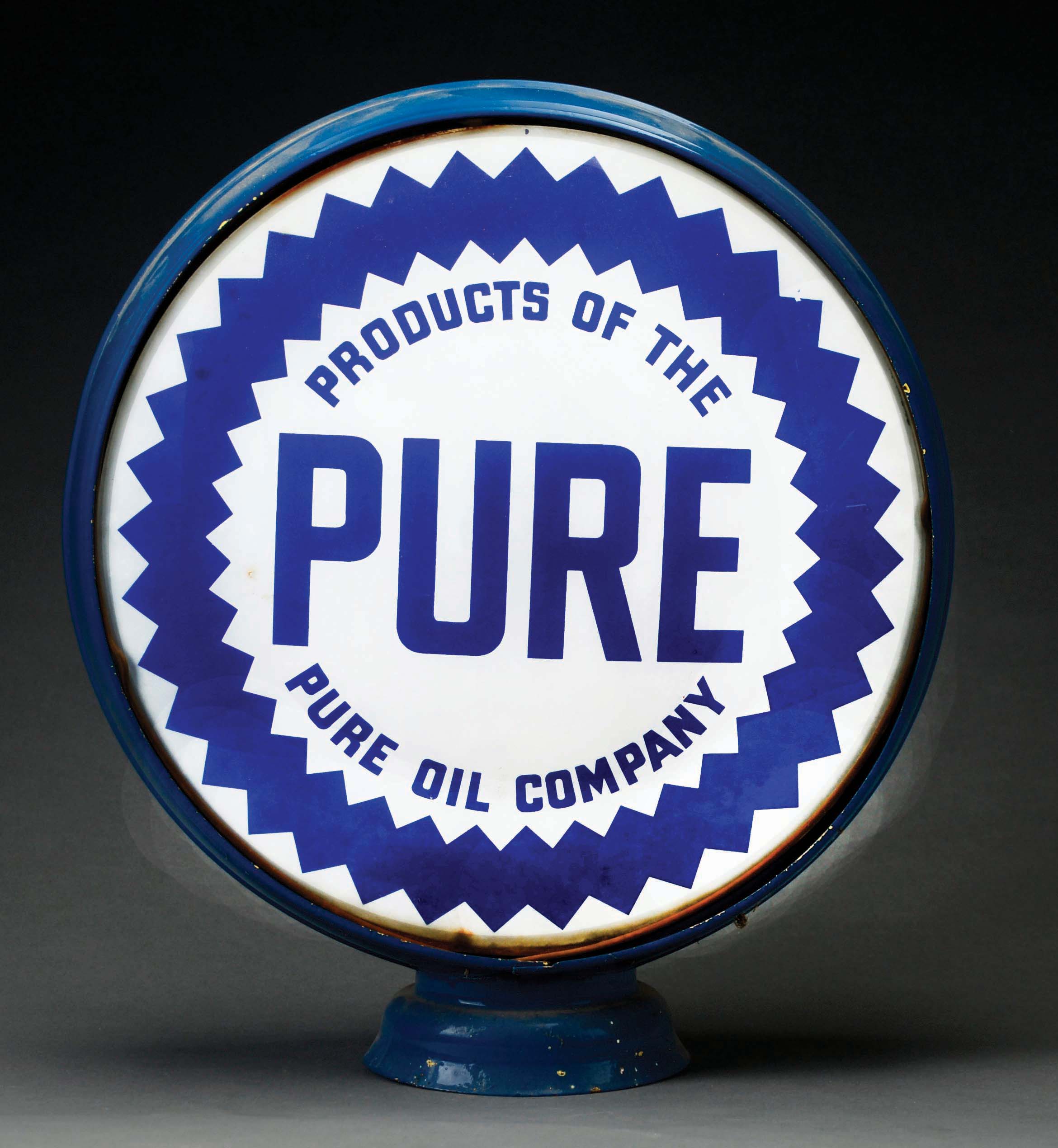Lot Detail PURE GASOLINE COMPLETE 15" GLOBE ON METAL BODY.