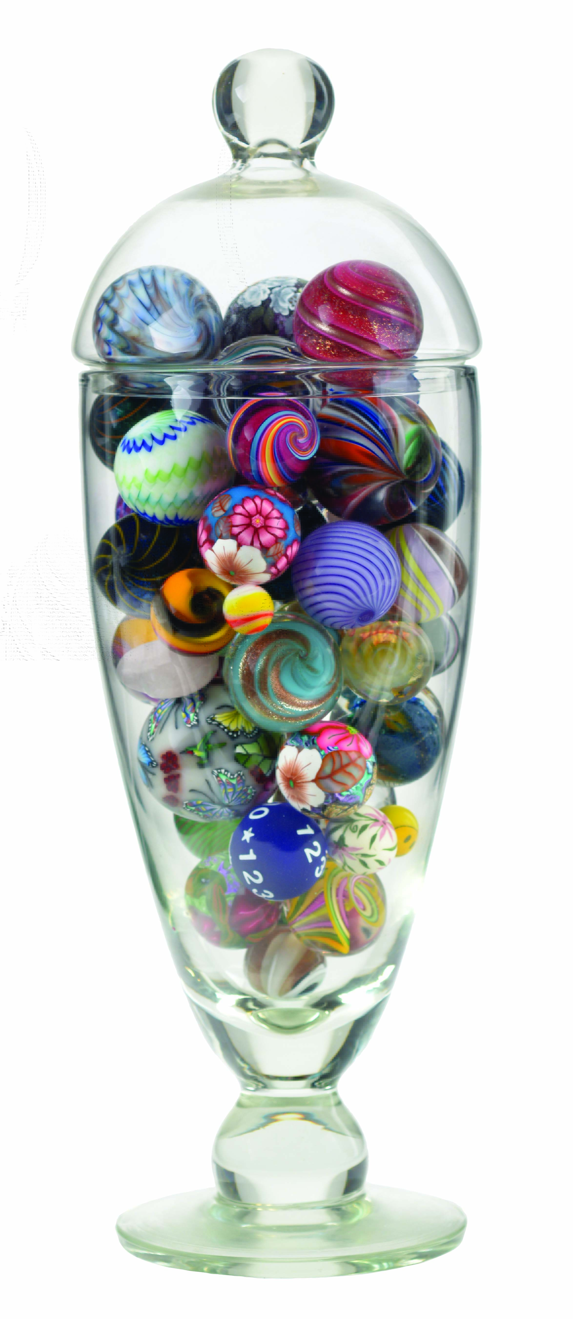 Lot Detail VASE OF ASSORTED MARBLES.