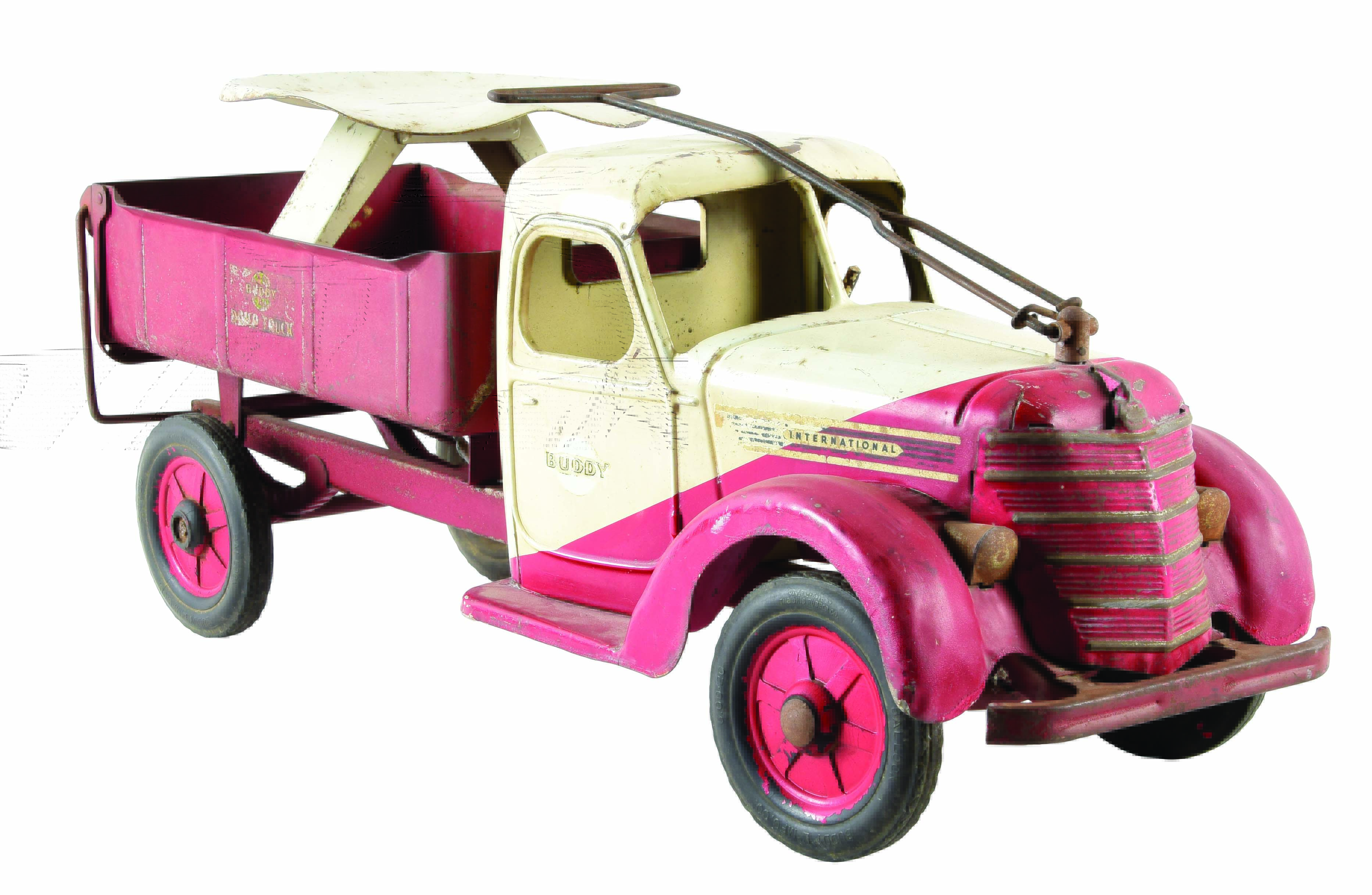 Lot Detail PRESSED STEEL BUDDY L INTERNATIONAL RIDEON DUMP TRUCK.