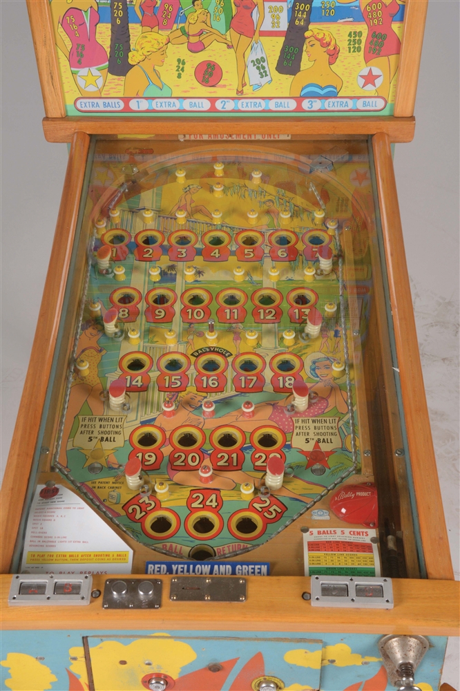 Lot Detail BALLY KEY WEST WOOD RAIL PINBALL MACHINE.