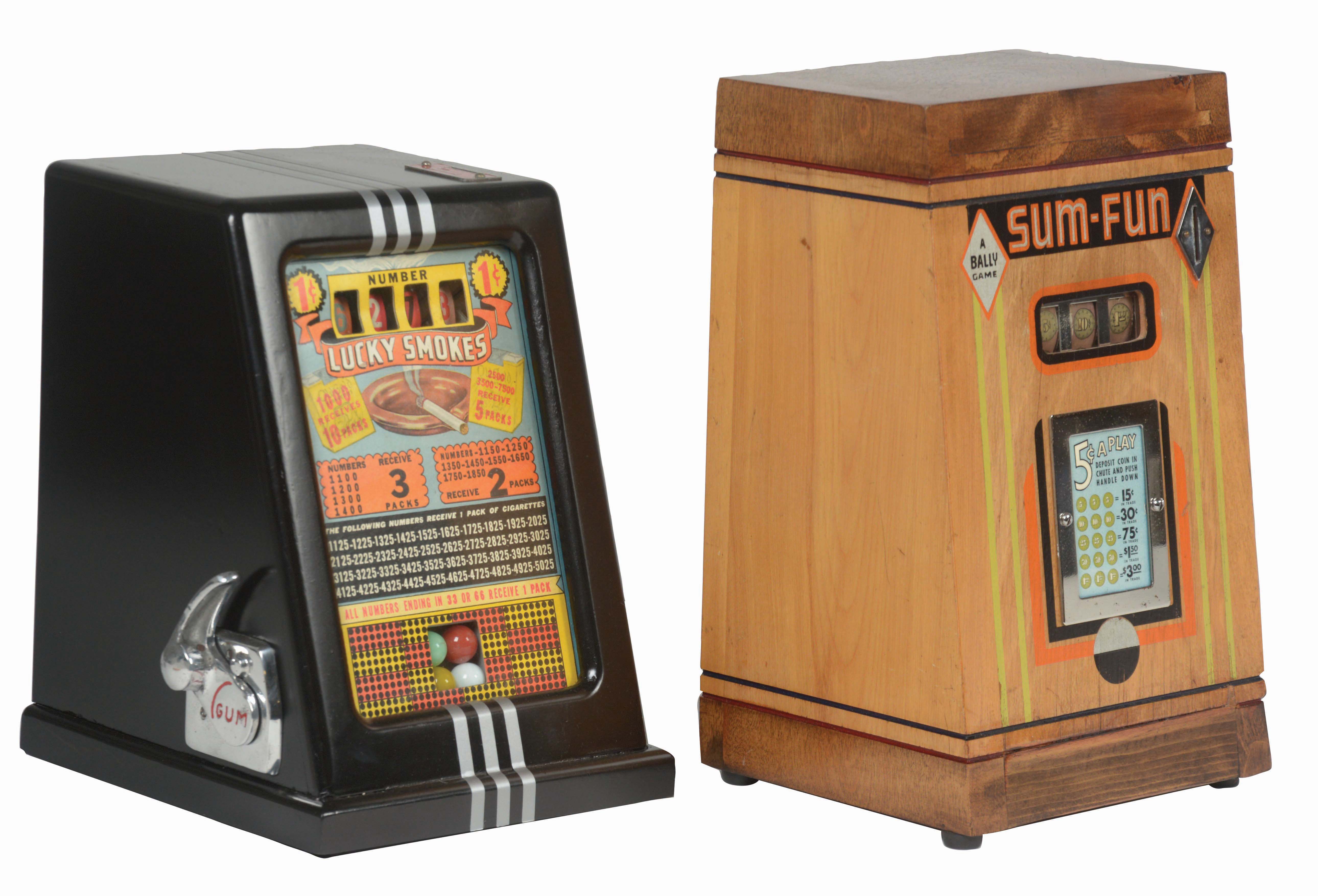 Lot Detail LOT OF 2 1¢ ATLAS NOVELTY "LUCKY SMOKES" & BALLY "SUM FUN