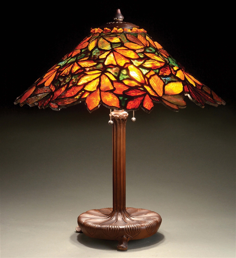 Lot Detail CONTEMPORARY LEADED LAMP BY SOMERS STAINED GLASS.