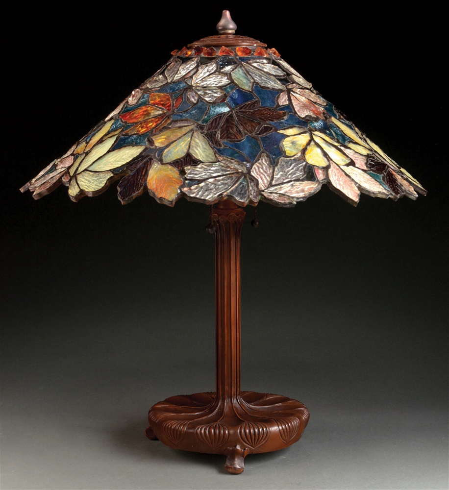 Lot Detail CONTEMPORARY LEADED LAMP BY SOMERS STAINED GLASS.