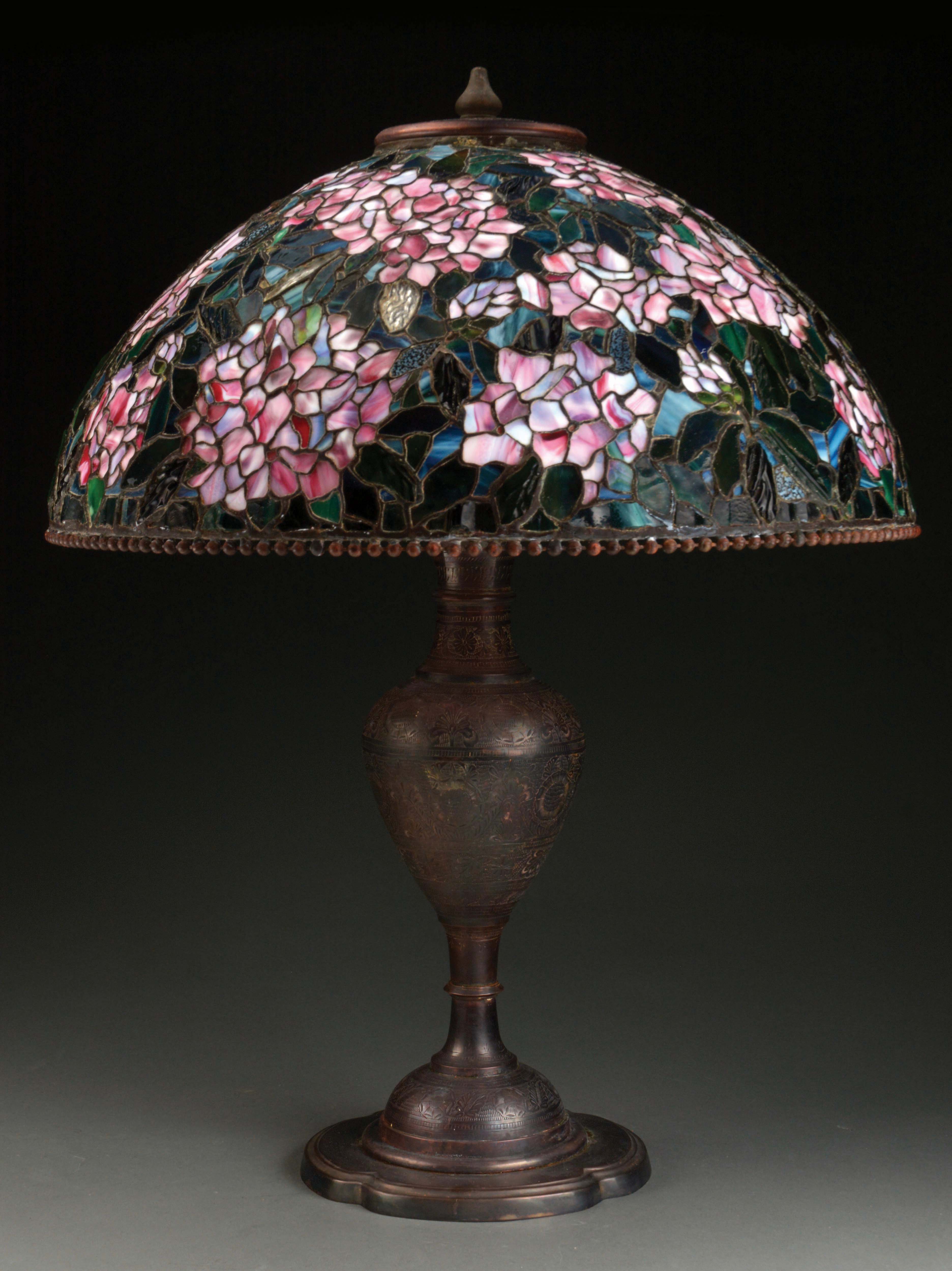 Lot Detail CONTEMPORARY LEADED LAMP BY SOMERS STAINED GLASS.