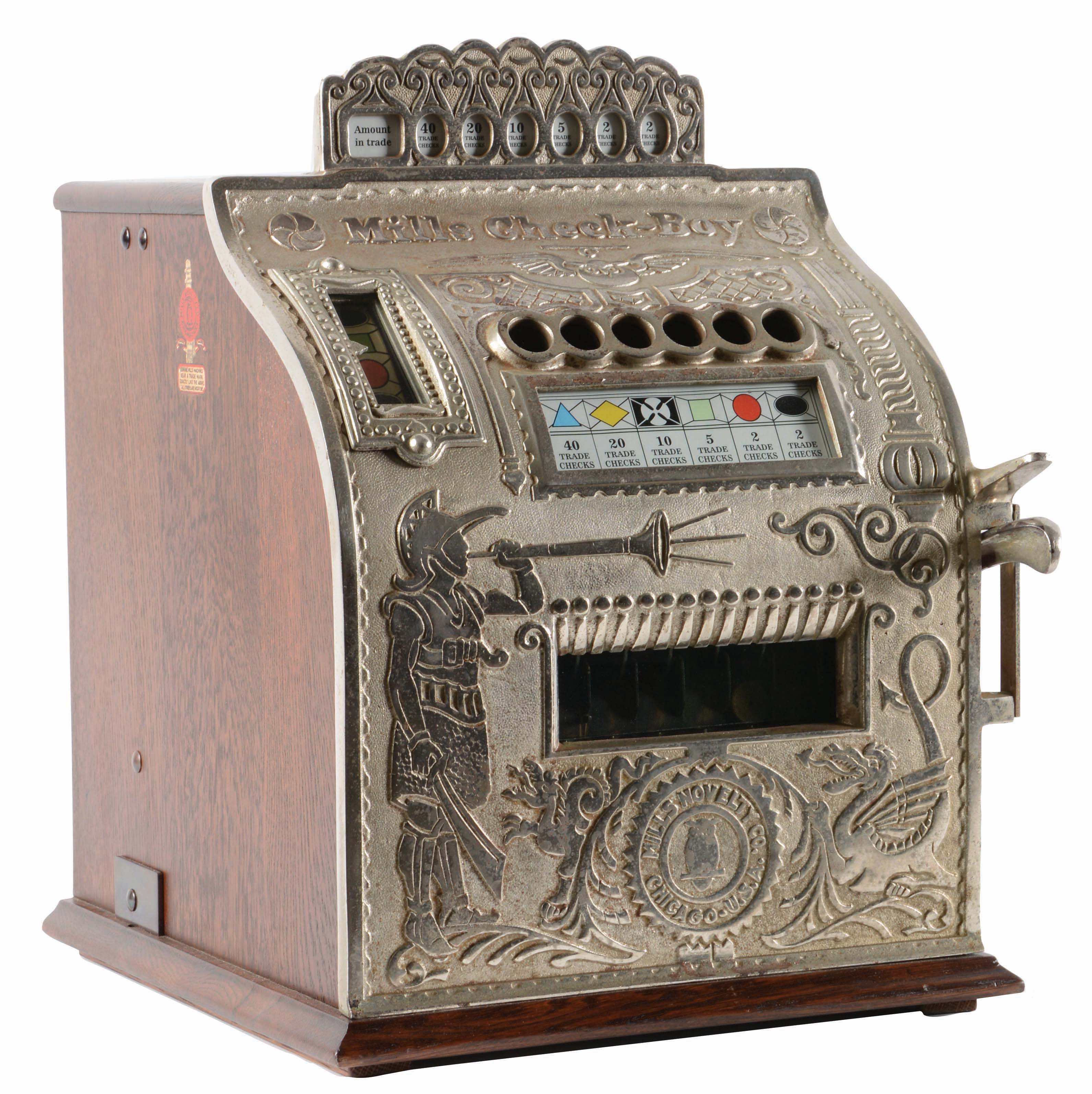 Lot Detail 5¢ CASTIRON MILLS CHECK BOY SLOT MACHINE.