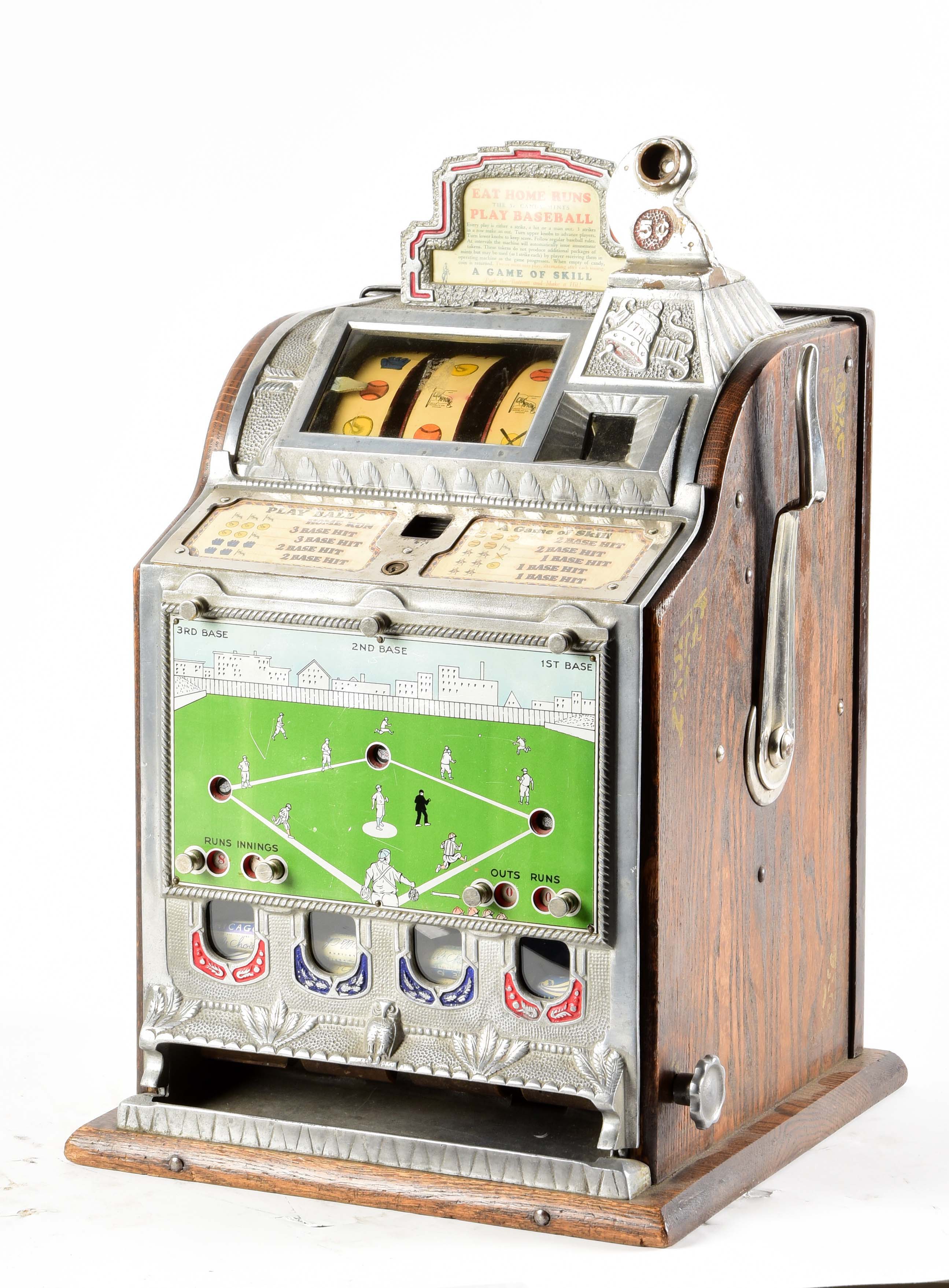 Lot Detail 5¢ MILLS FOK BASEBALL MINT VENDOR SLOT MACHINE.