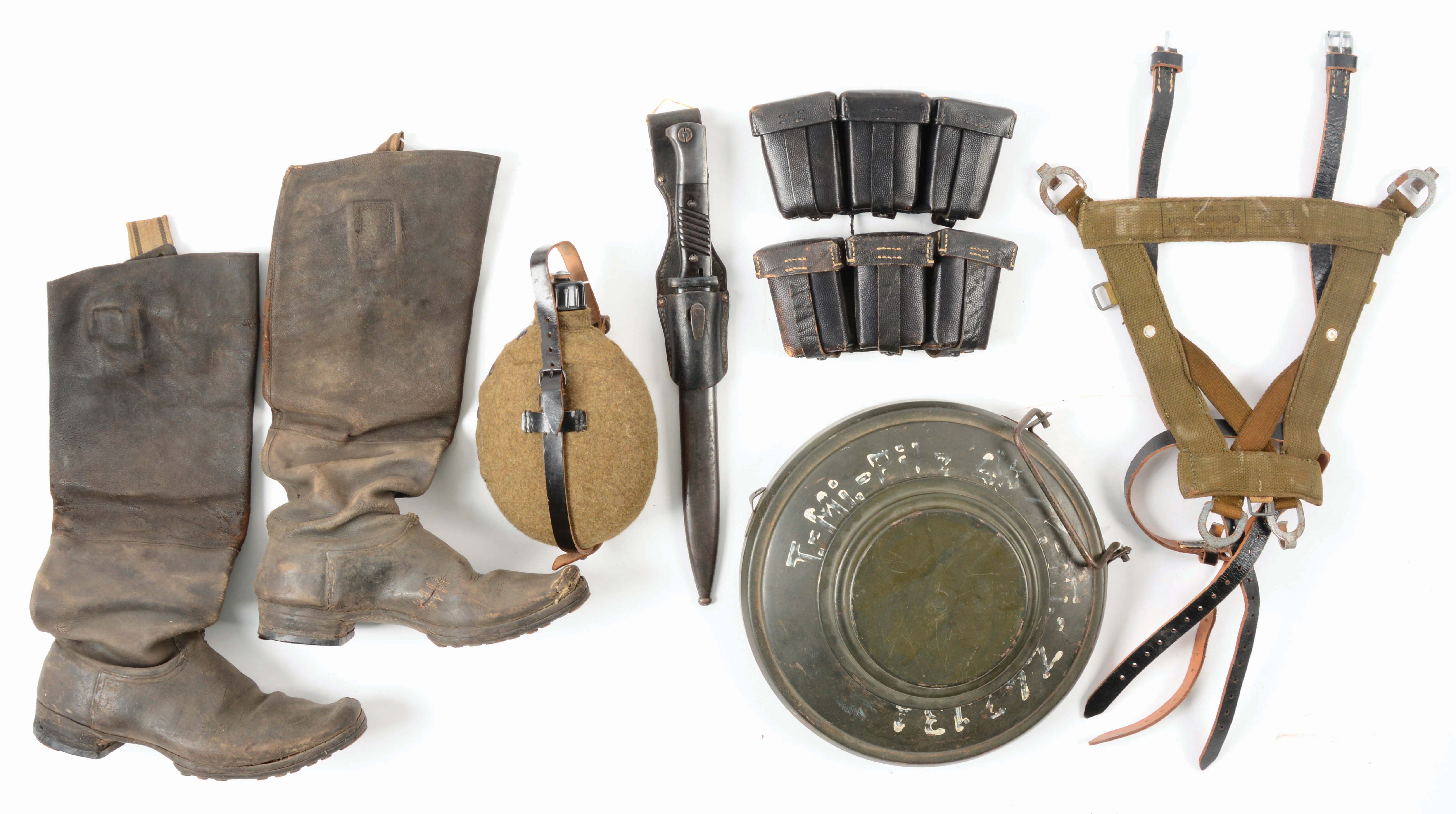Lot Detail LOT OF 6 GERMAN WORLD WAR II EQUIPMENT AND FIELD GEAR.