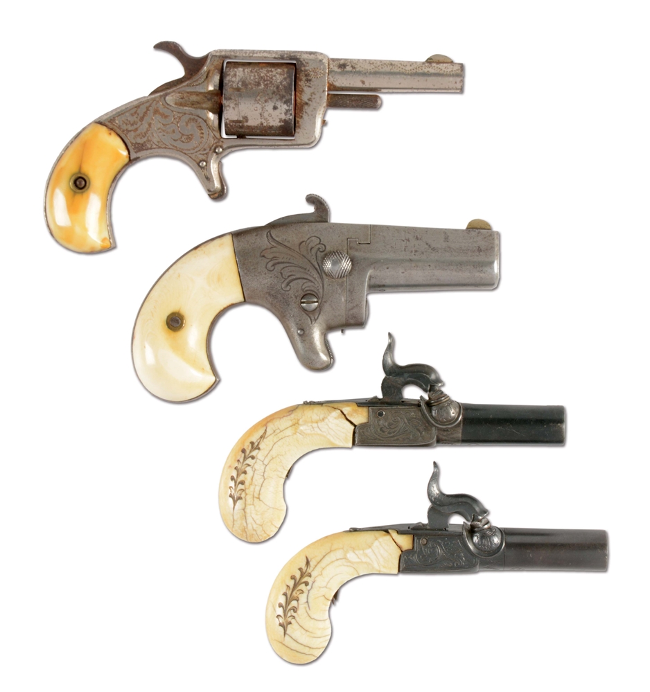 Lot Detail (A) LOT OF 4 ANTIQUE HANDGUNS.