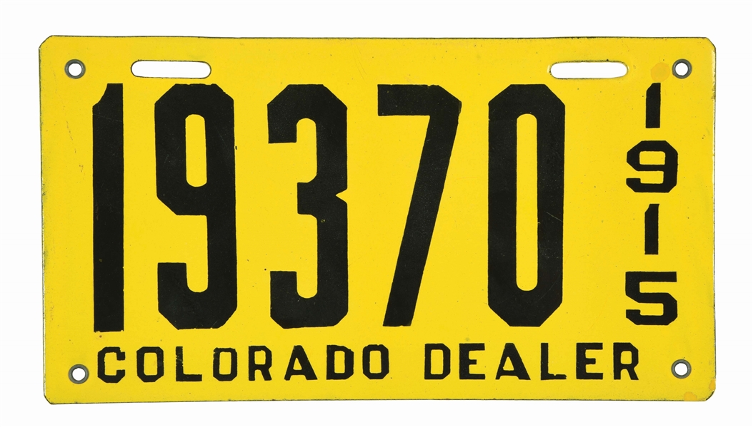 Lot Detail 1915 COLORADO DEALER LICENSE PLATE.