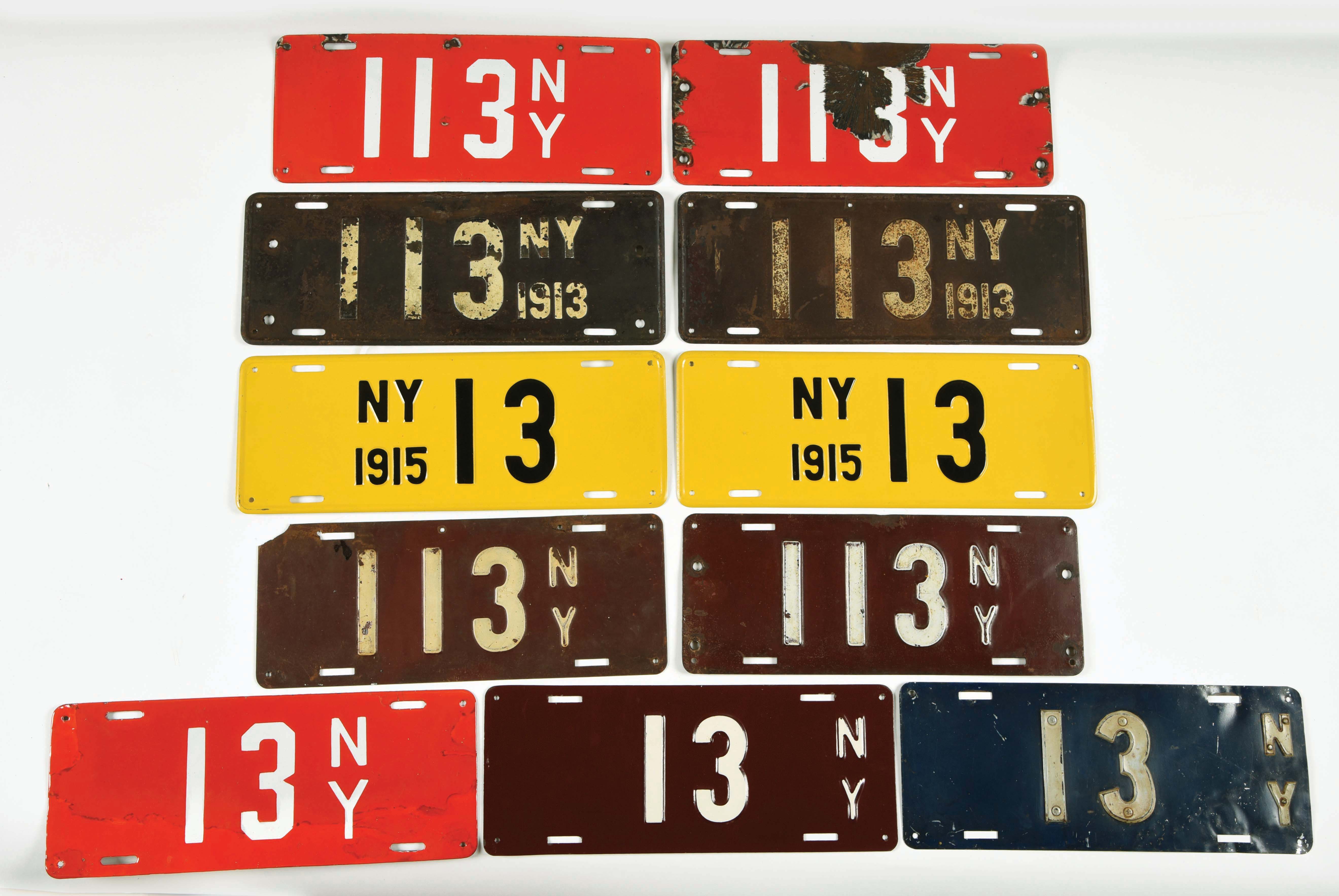 Lot Detail GROUP OF EARLY NEW YORK LICENSE PLATES.