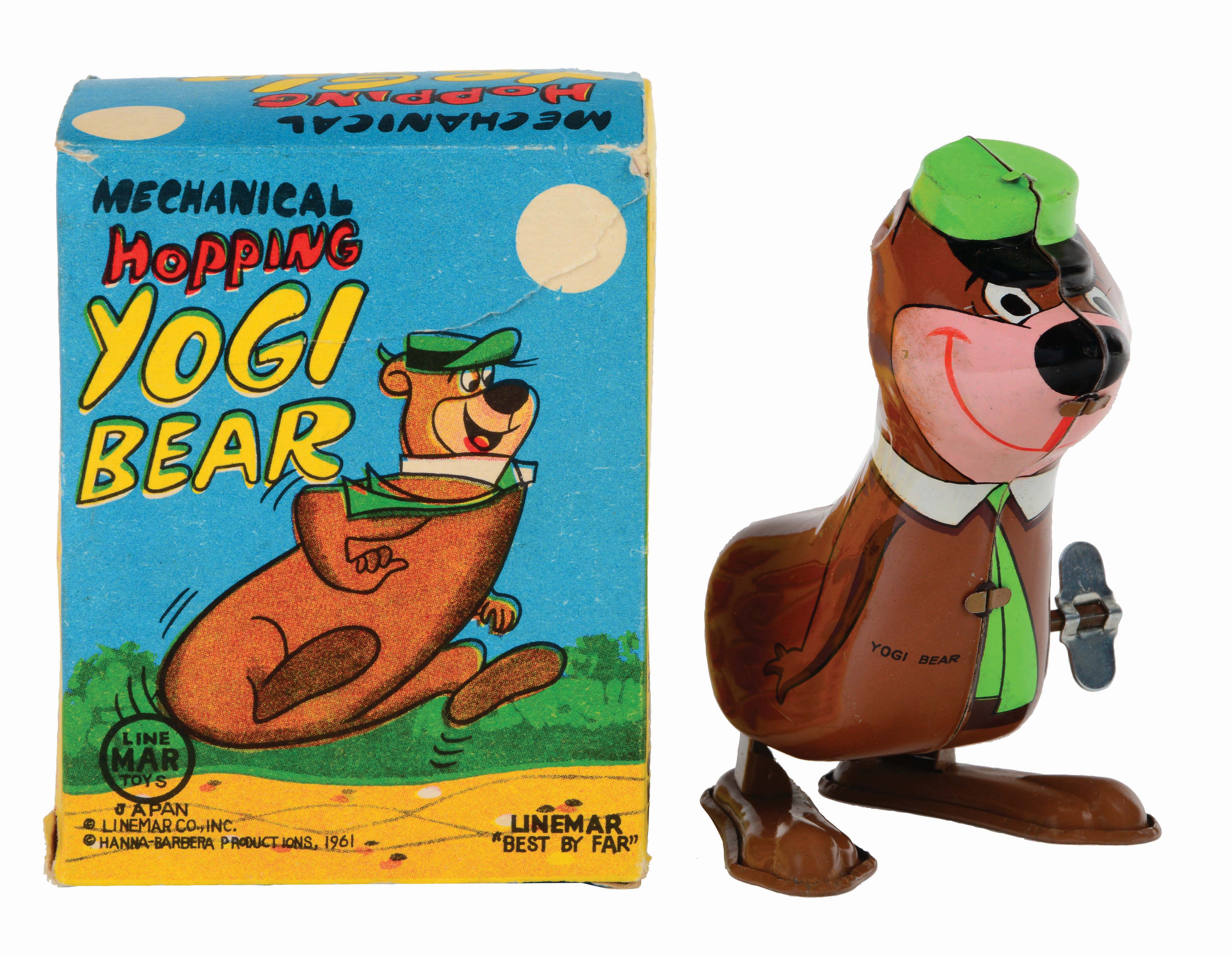 Lot Detail LINEMAR TINLITHO WINDUP HOPPY HOPPING YOGI BEAR TOY.