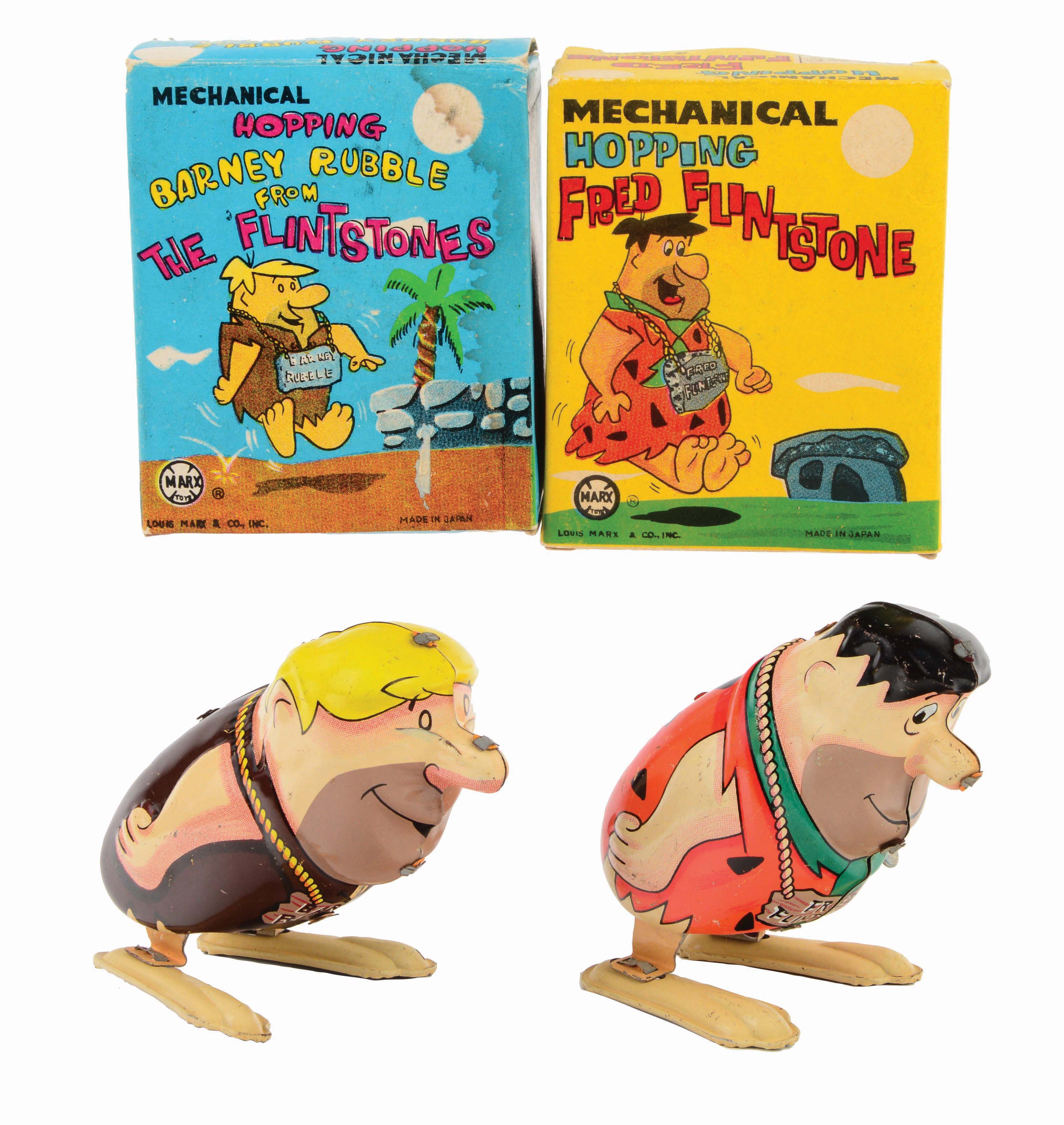 Lot Detail LOT OF 2 MARX TINLITHO WINDUP HOPPING FLINTSTONE TOYS.
