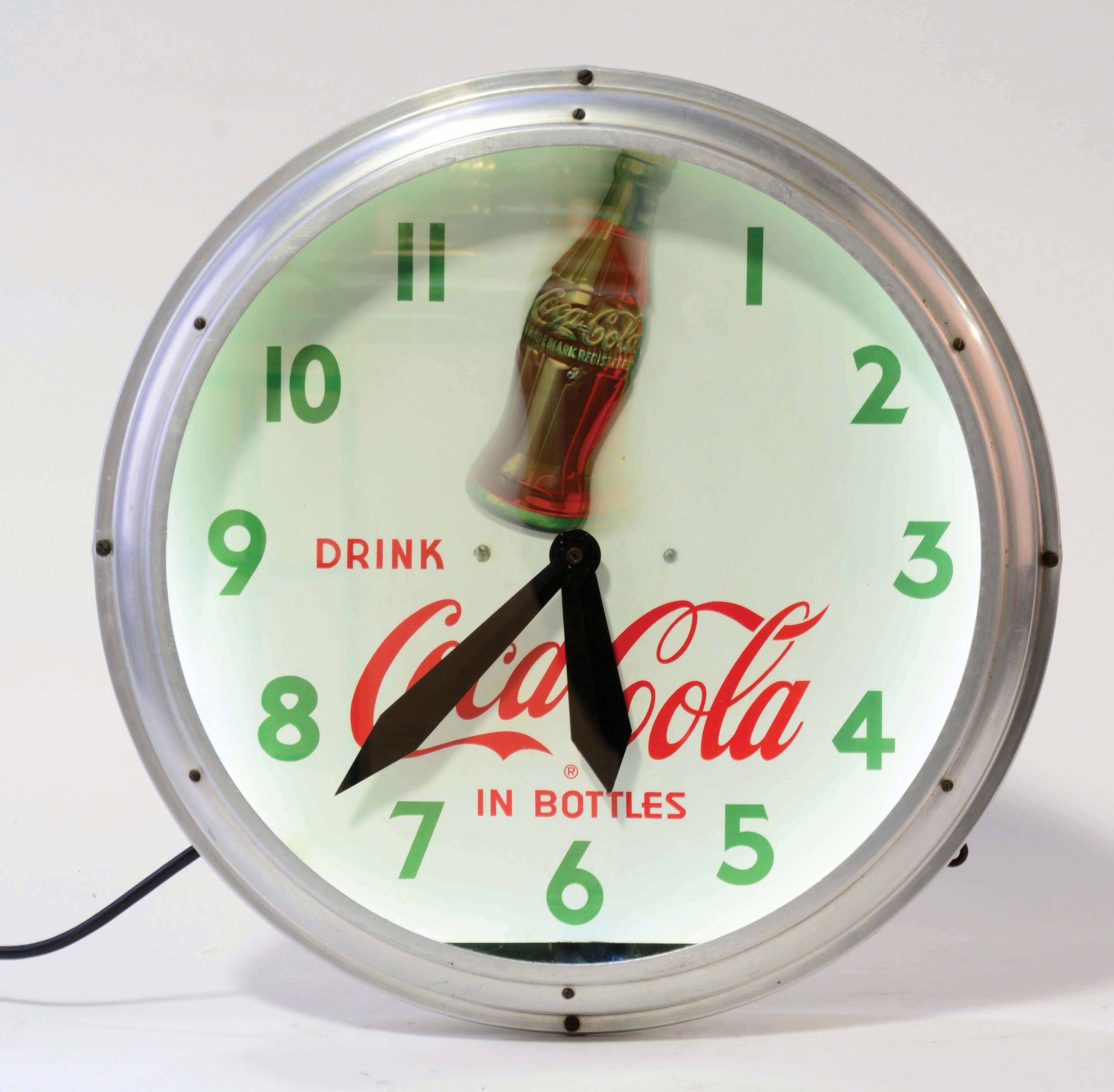 Lot Detail 1940'S COCACOLA ROCKING BOTTLE NEON CLOCK.