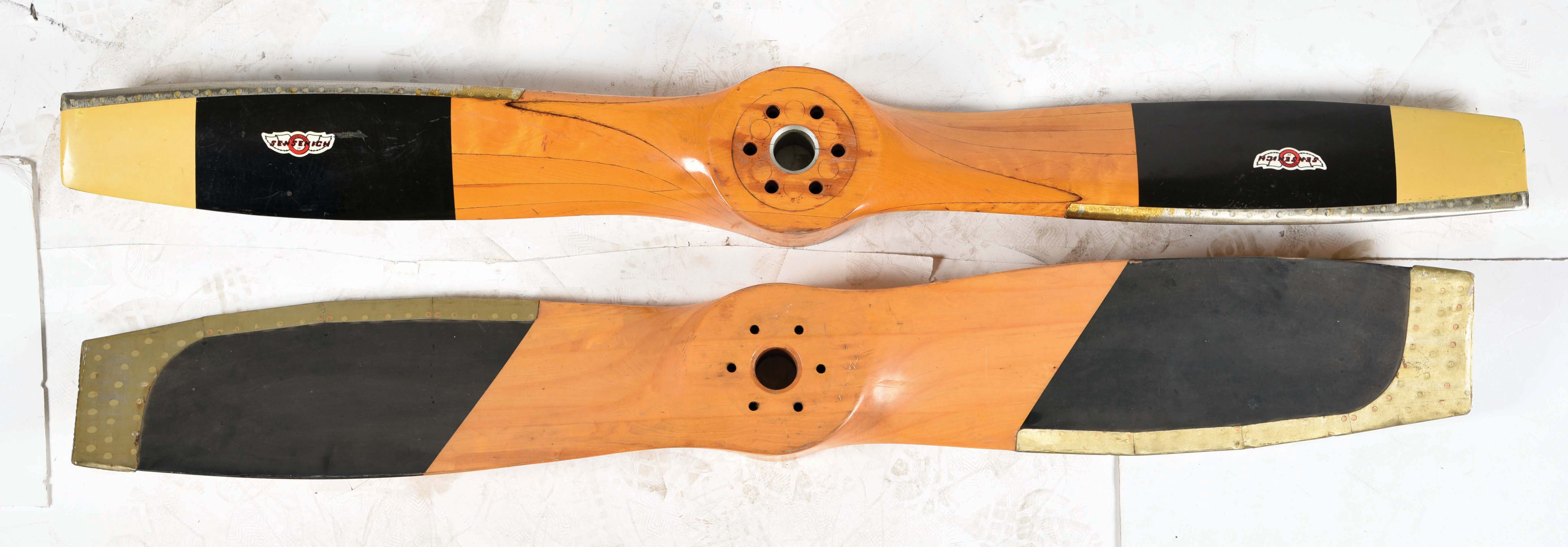 Lot Detail LOT OF 2 60" AND 74" WOODEN PROPELLERS.