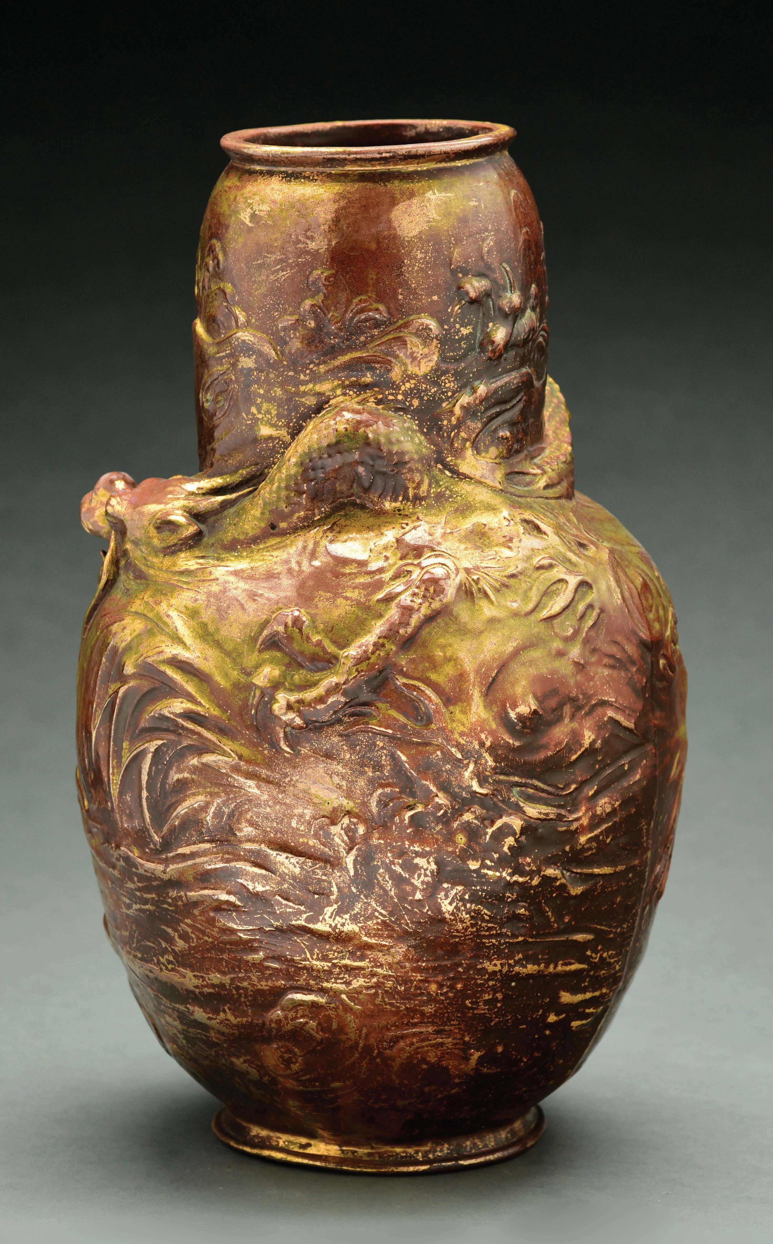 Lot Detail BRETBY POTTERY DRAGON VASE.