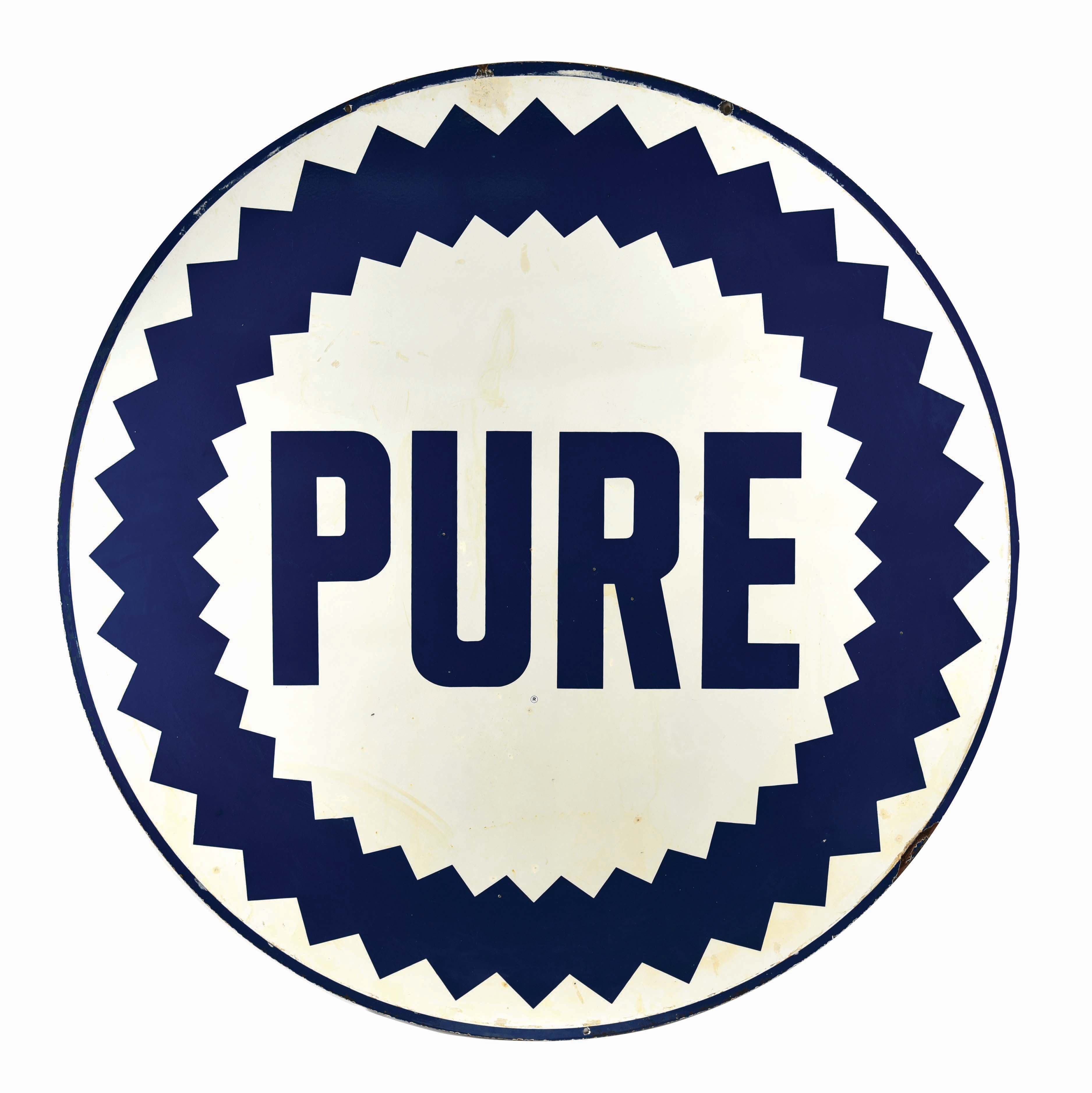 Lot Detail PURE GASOLINE SERVICE STATION PORCELAIN SIGN.