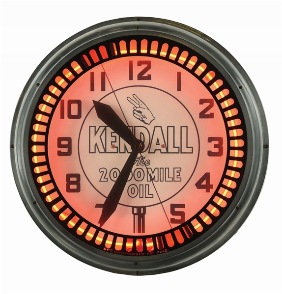 Lot Detail KENDALL MOTOR OIL NEON SPINNER CLOCK.