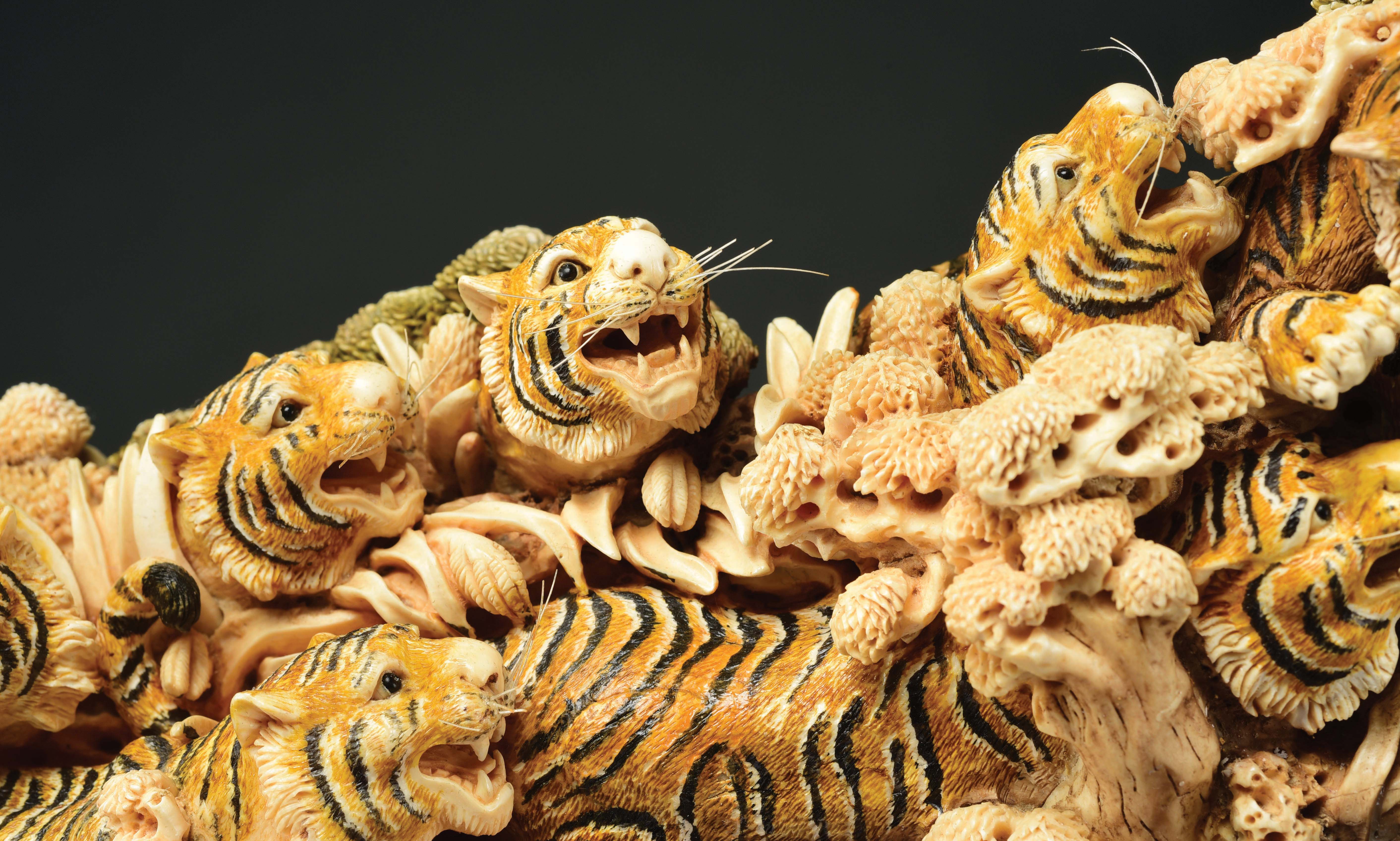 Lot Detail EXTREMELY RARE MAMMOTH IVORY TUSK CARVING.