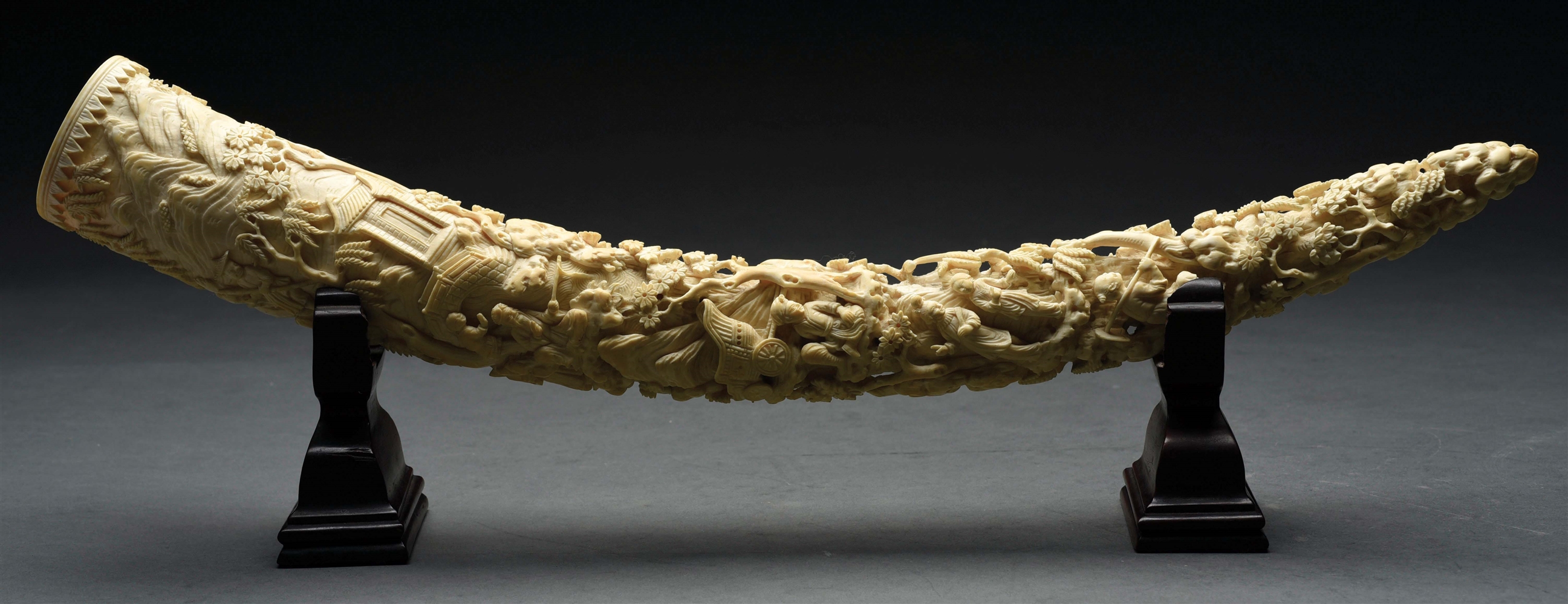 Lot Detail CARVED ELEPHANT TUSK.