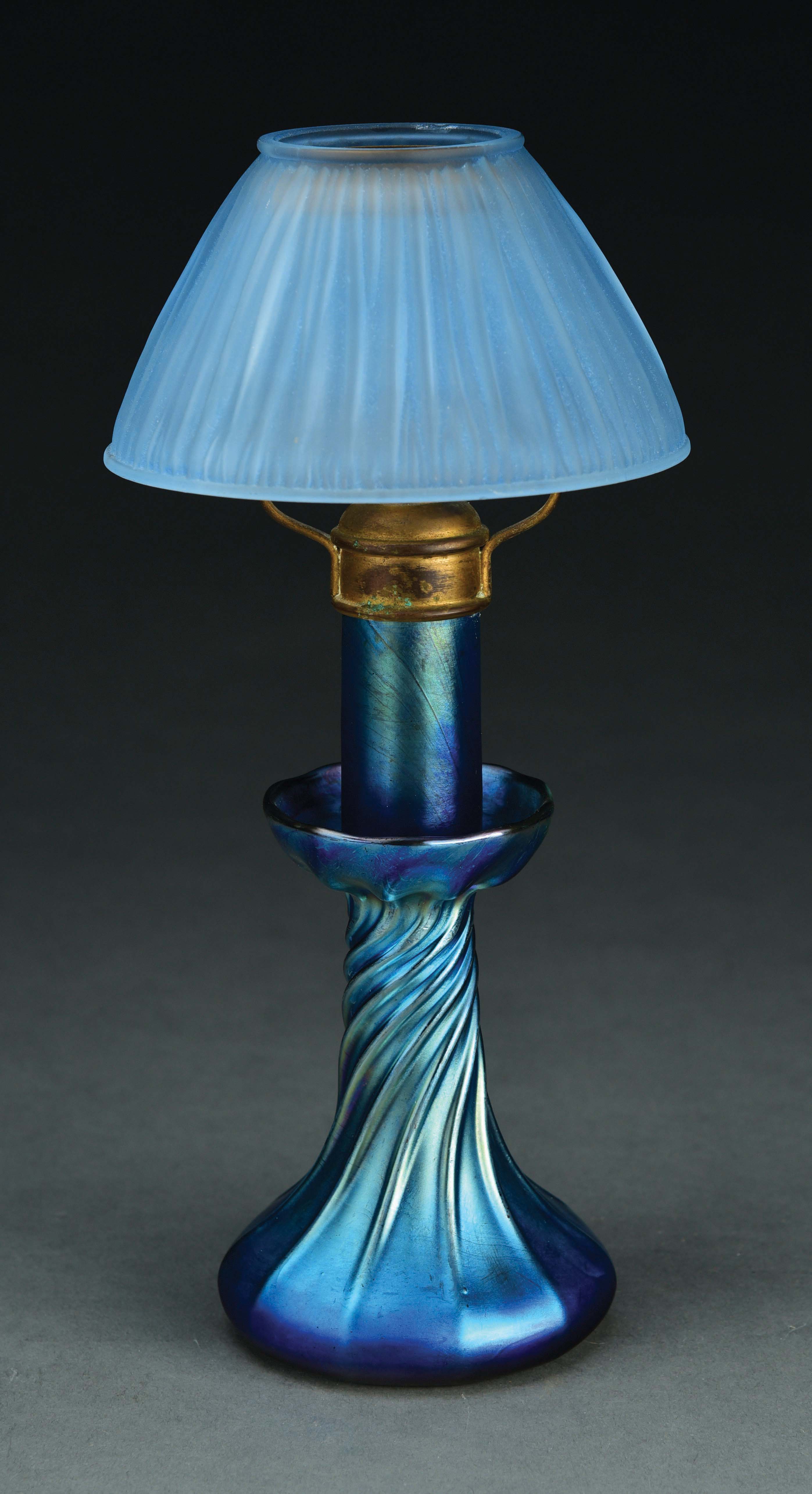 Lot Detail TIFFANY STUDIOS FAVRILE GLASS CANDLESTICK LAMP.