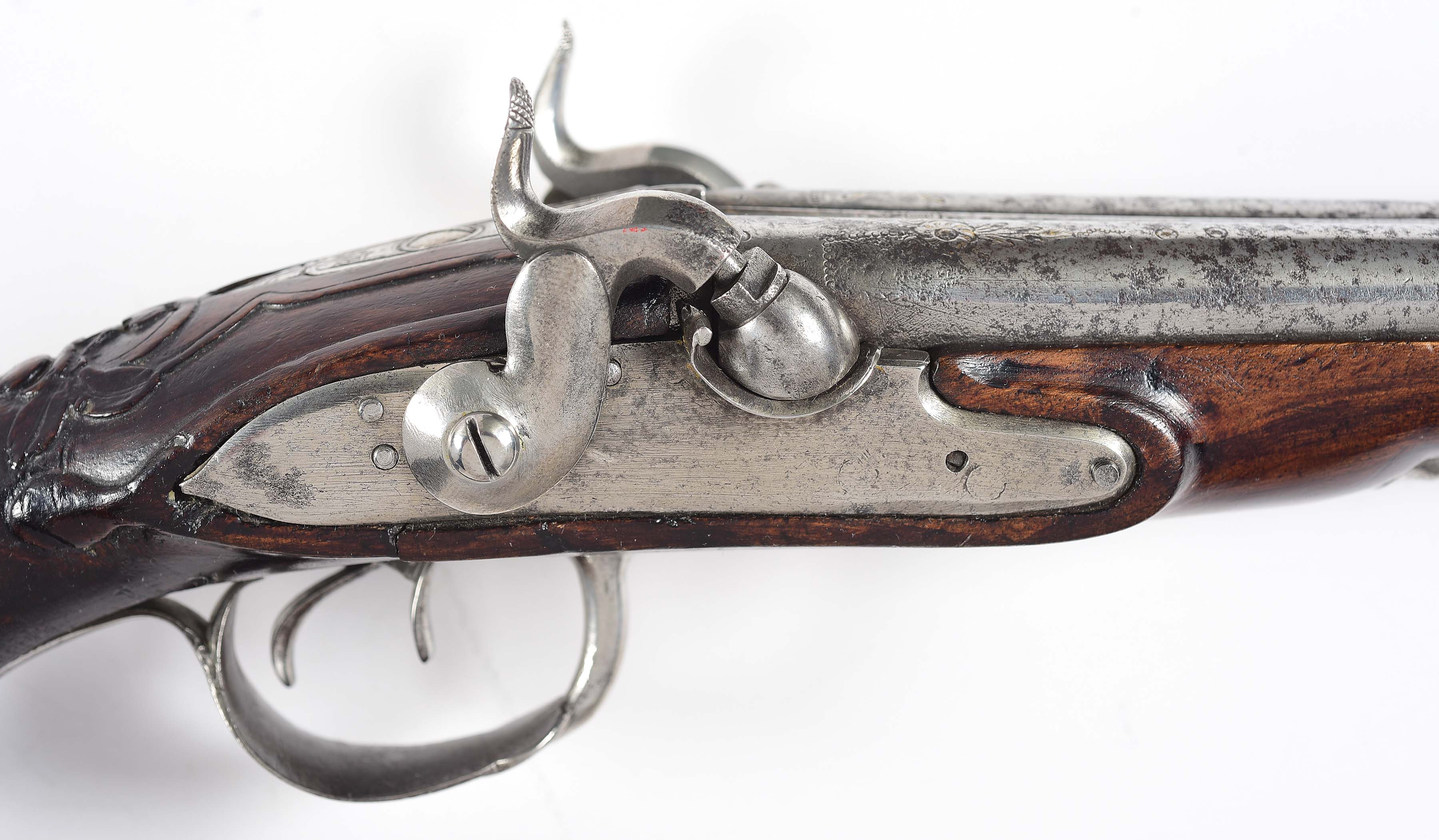 Lot Detail (A) LOT OF 3 TWO FLINTLOCK AND ONE PERCUSSION PISTOLS.