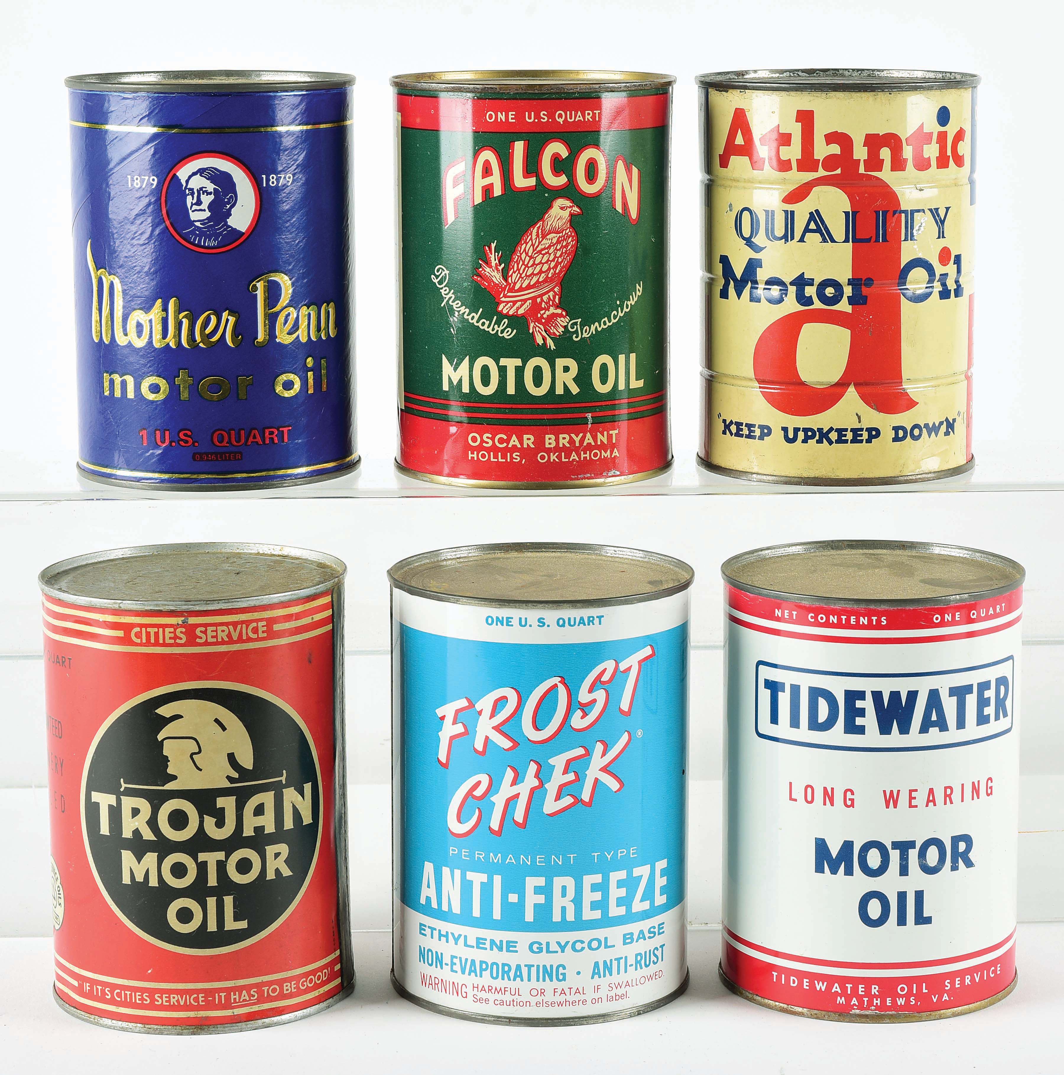 Lot Detail LOT OF 6 MOTOR OIL QUART CANS.