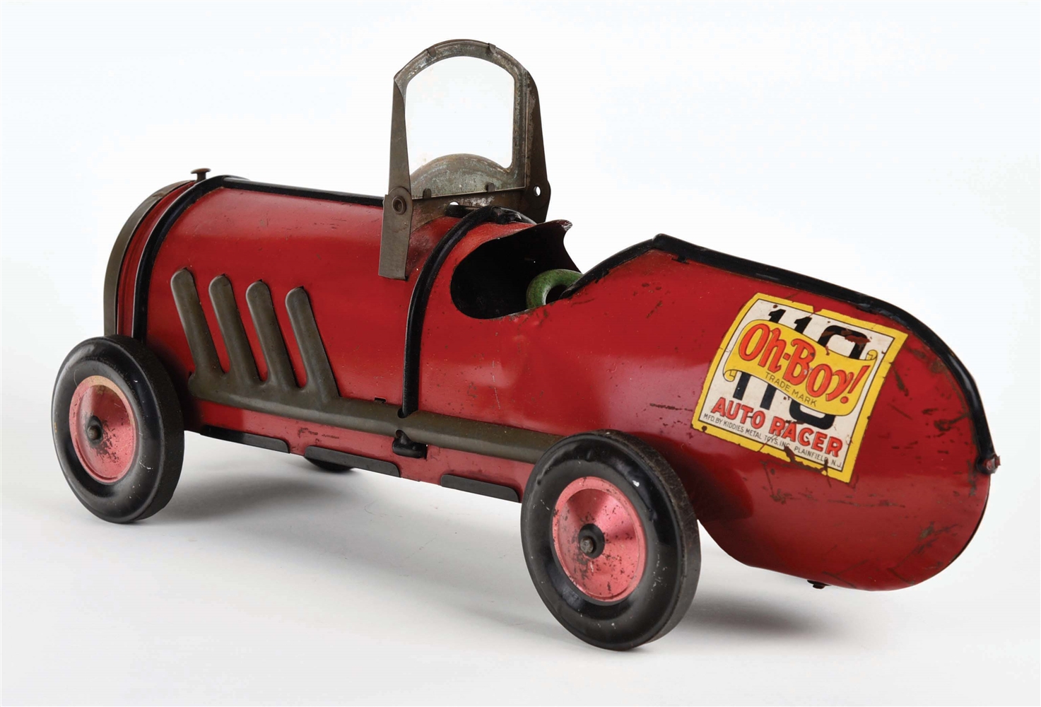 Lot Detail PRESSED STEEL KIDDIES METAL TOYS OHBOY AUTO RACE CAR TOY.