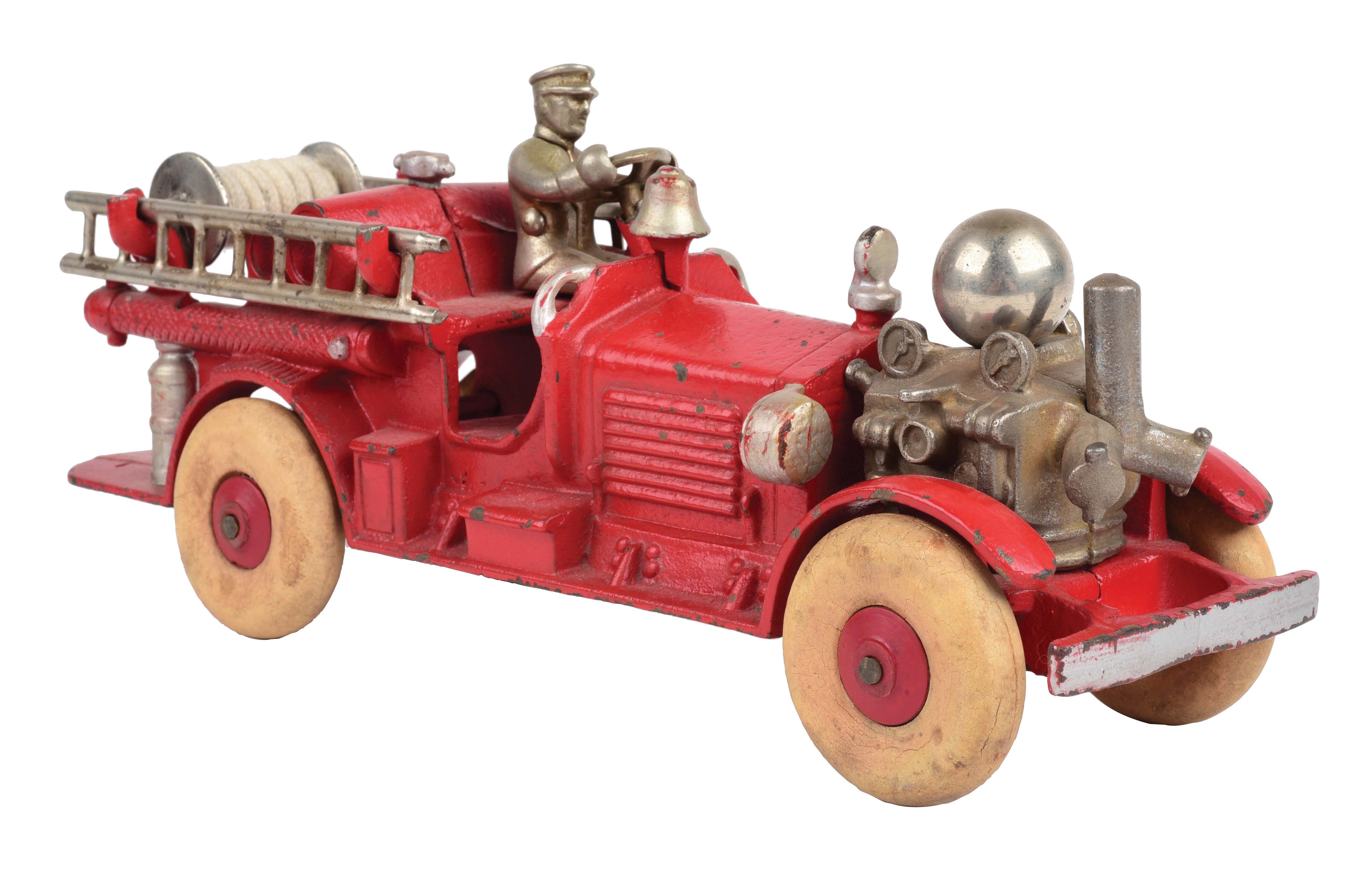 Lot Detail CASTIRON HUBLEY LARGE SIZE AHERNS FOX FIRE ENGINE.