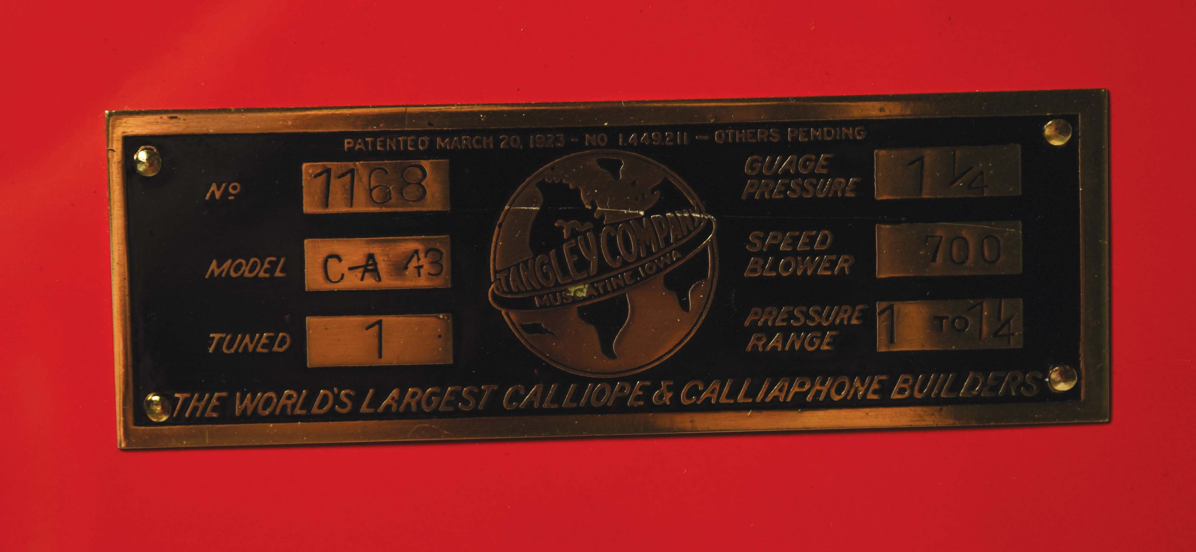 Lot Detail ORIGINAL TANGLEY MODEL CA43 CIRCUS CALLIOPE.