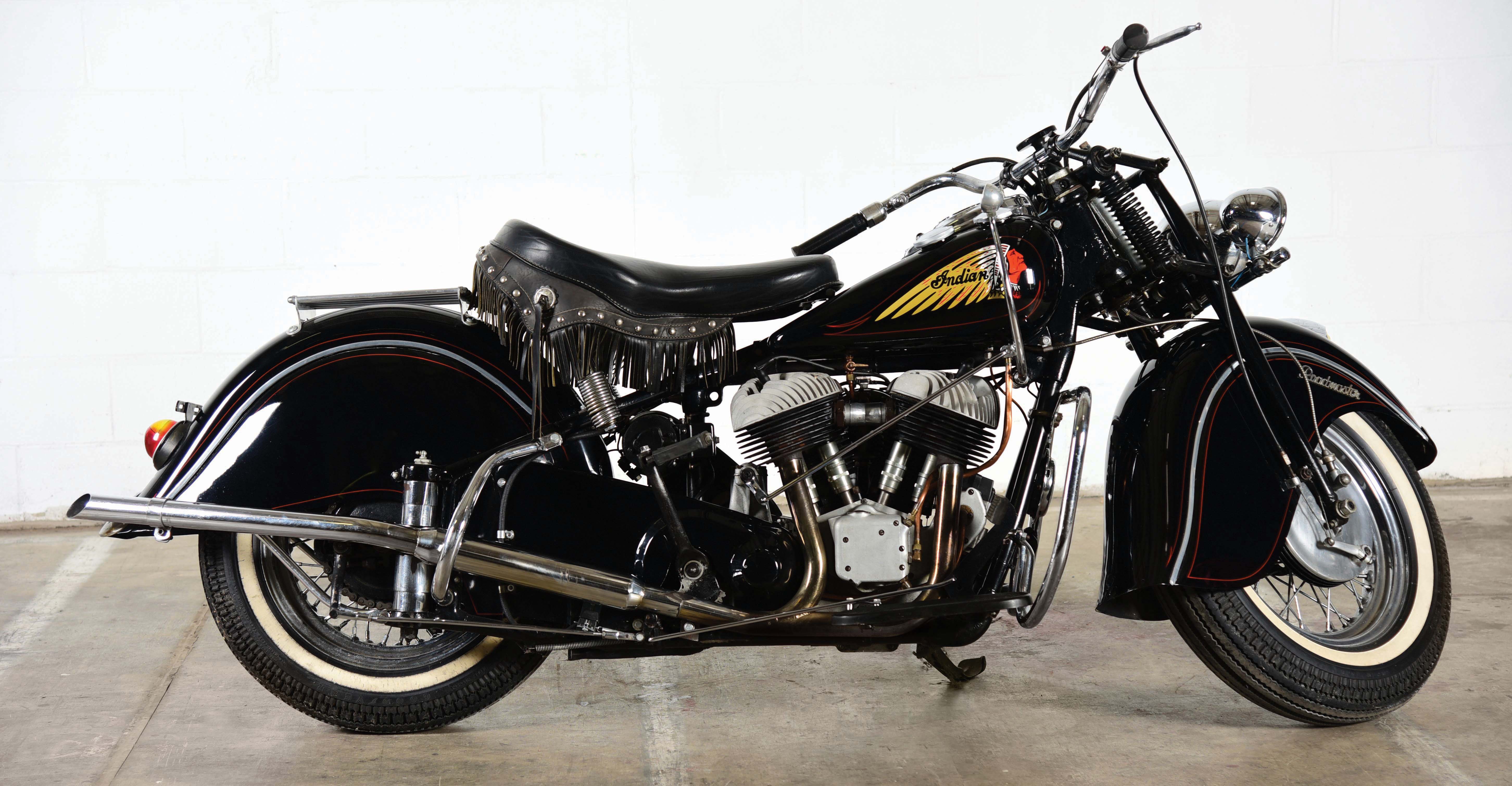 Lot Detail 1948 INDIAN CHIEF ROADMASTER MOTORCYCLE W/CUSTOM LEATHER