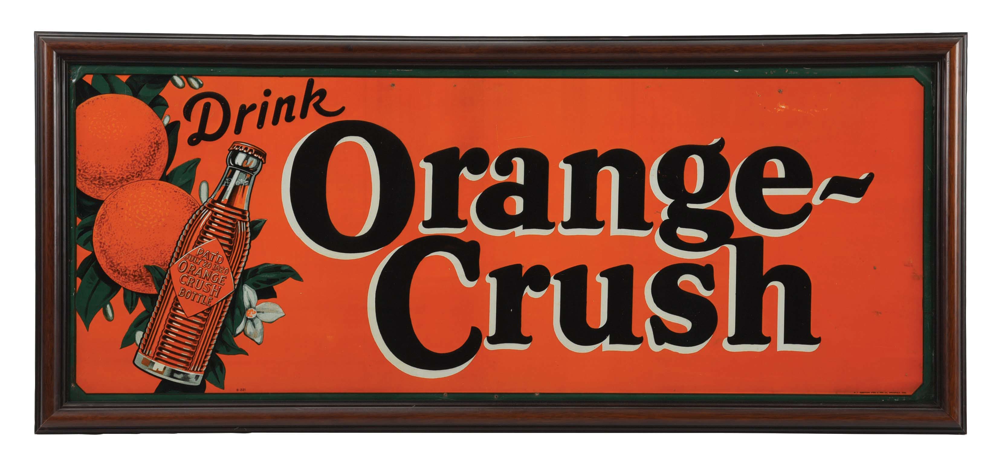 Lot Detail SINGLESIDED EMBOSSED ORANGE CRUSH TIN SIGN.
