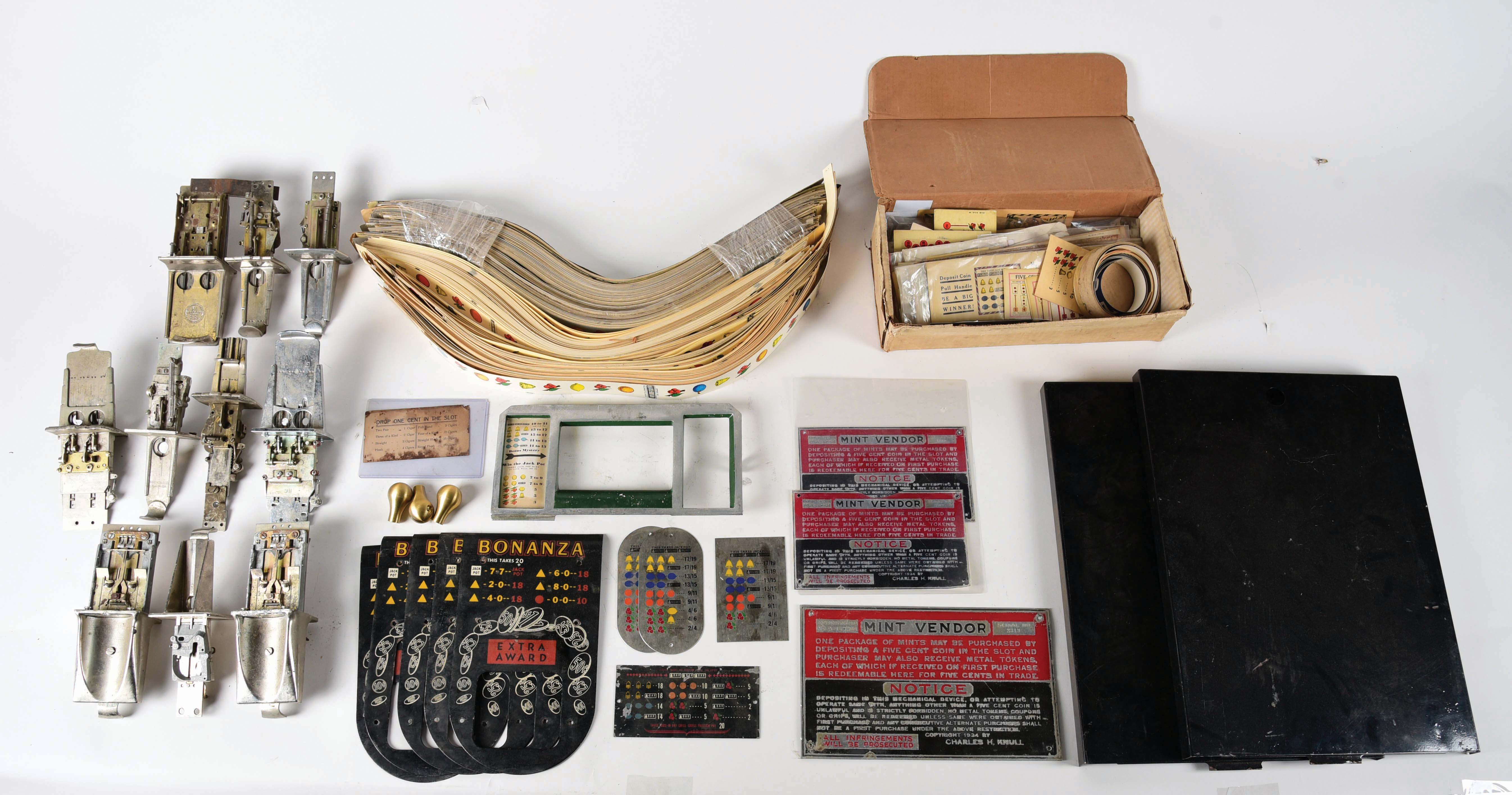 Lot Detail LARGE LOT OF SLOT MACHINE AND COIN MACHINE PARTS.