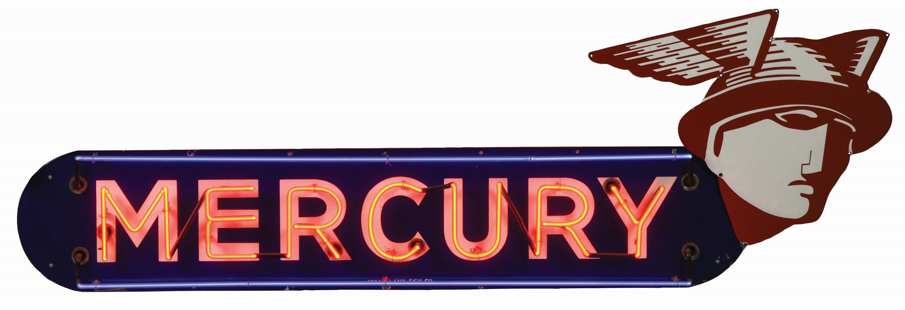 Lot Detail - MERCURY AUTOMOBILES PORCELAIN NEON SIGN W/ MERCURY HEAD