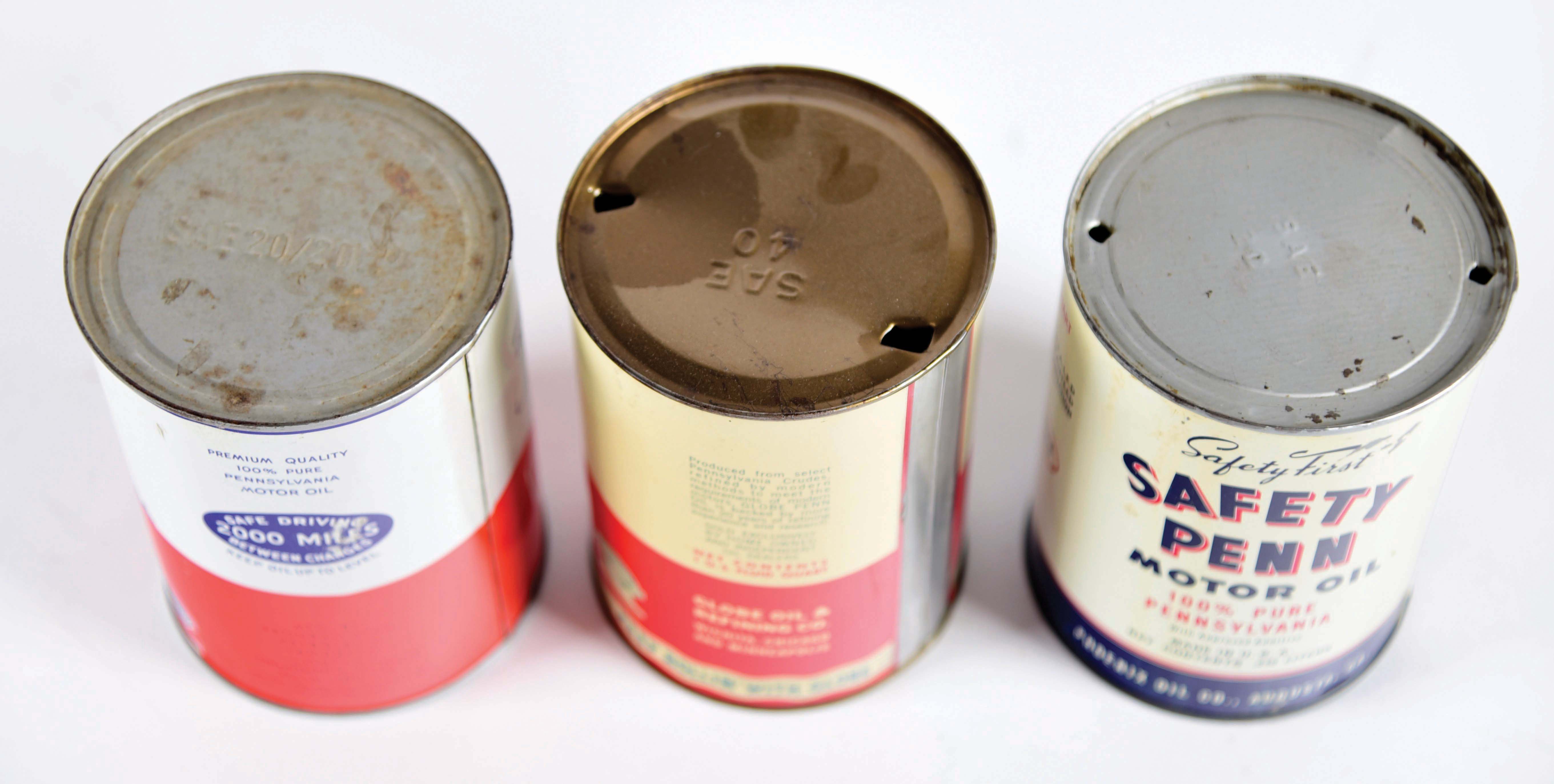 Lot Detail LOT OF 3 ONE QUART CANS FROM SAFETY PENN, GLOBE PENN