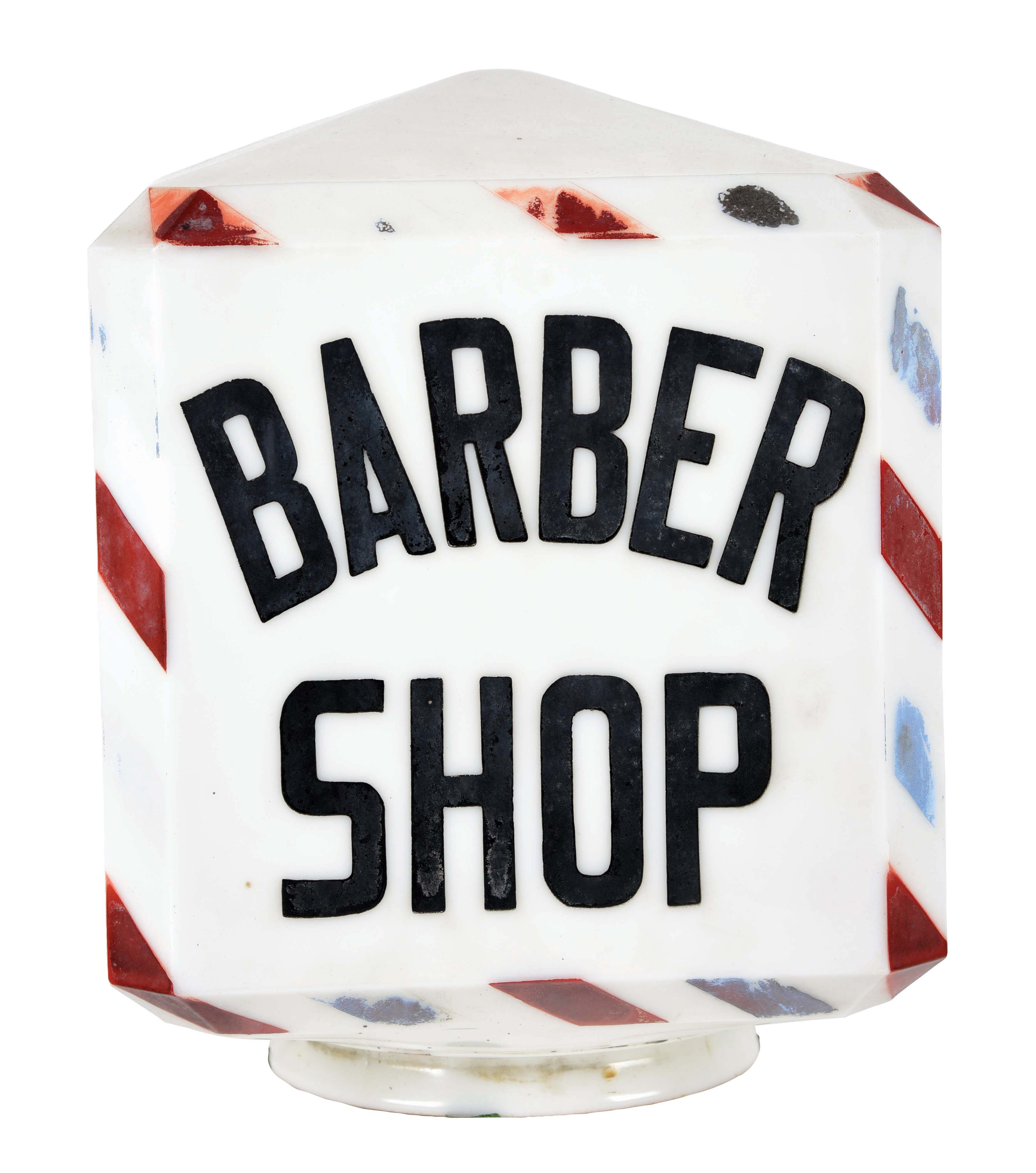 Lot Detail ORIGINAL BARBER SHOP MILK GLASS GLOBE.