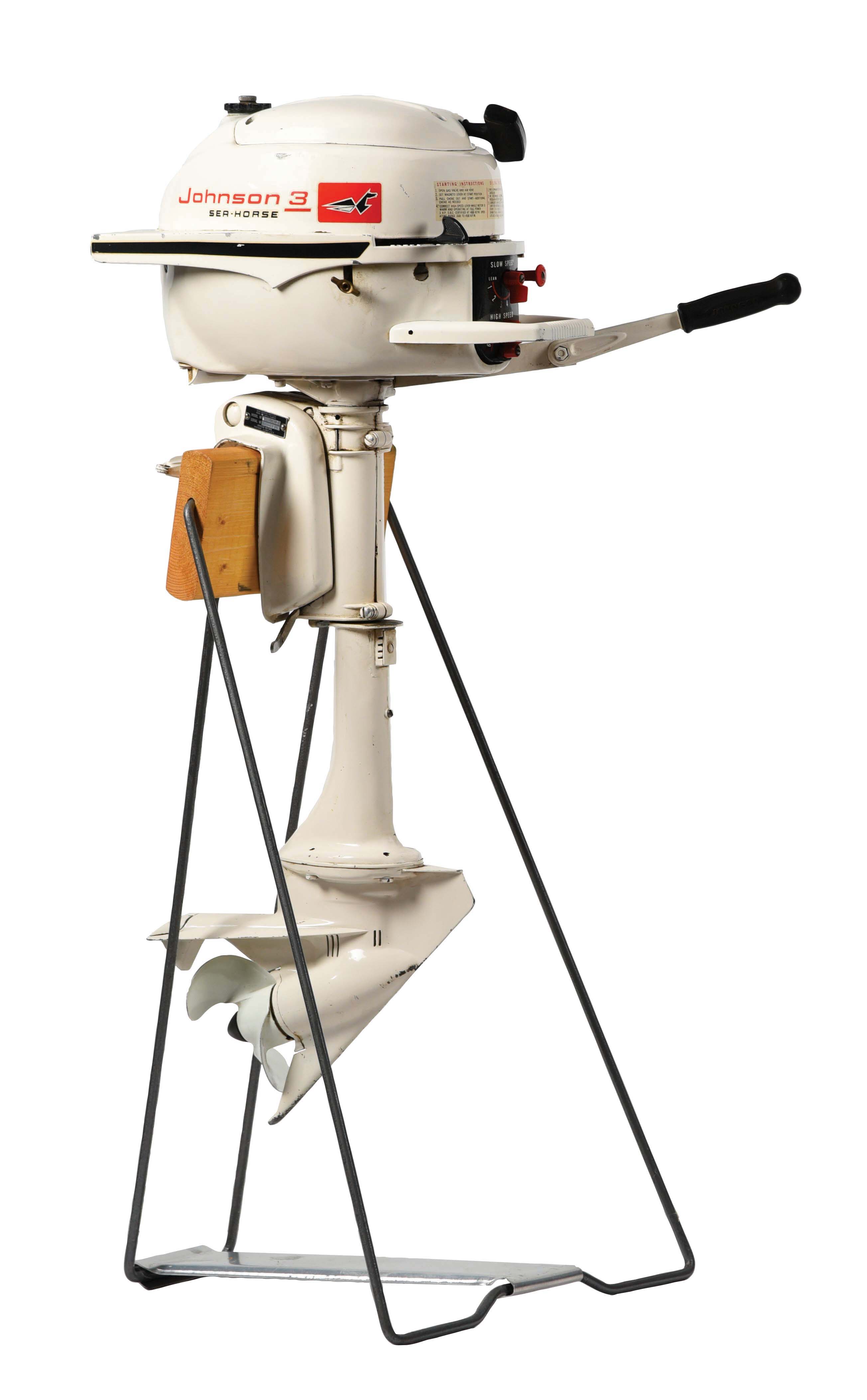 Lot Detail 1960 JOHNSON SEAHORSE JW16 3HP OUTBOARD MOTOR.