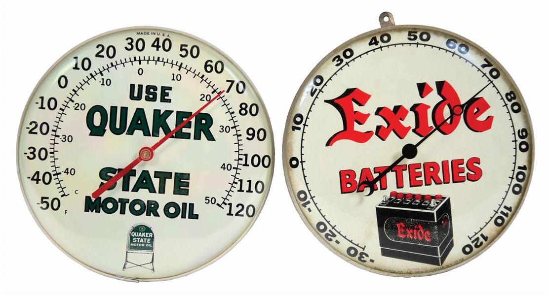 Lot Detail LOT OF 2 EXIDE BATTERIES & QUAKER STATE MOTOR OIL SERVICE