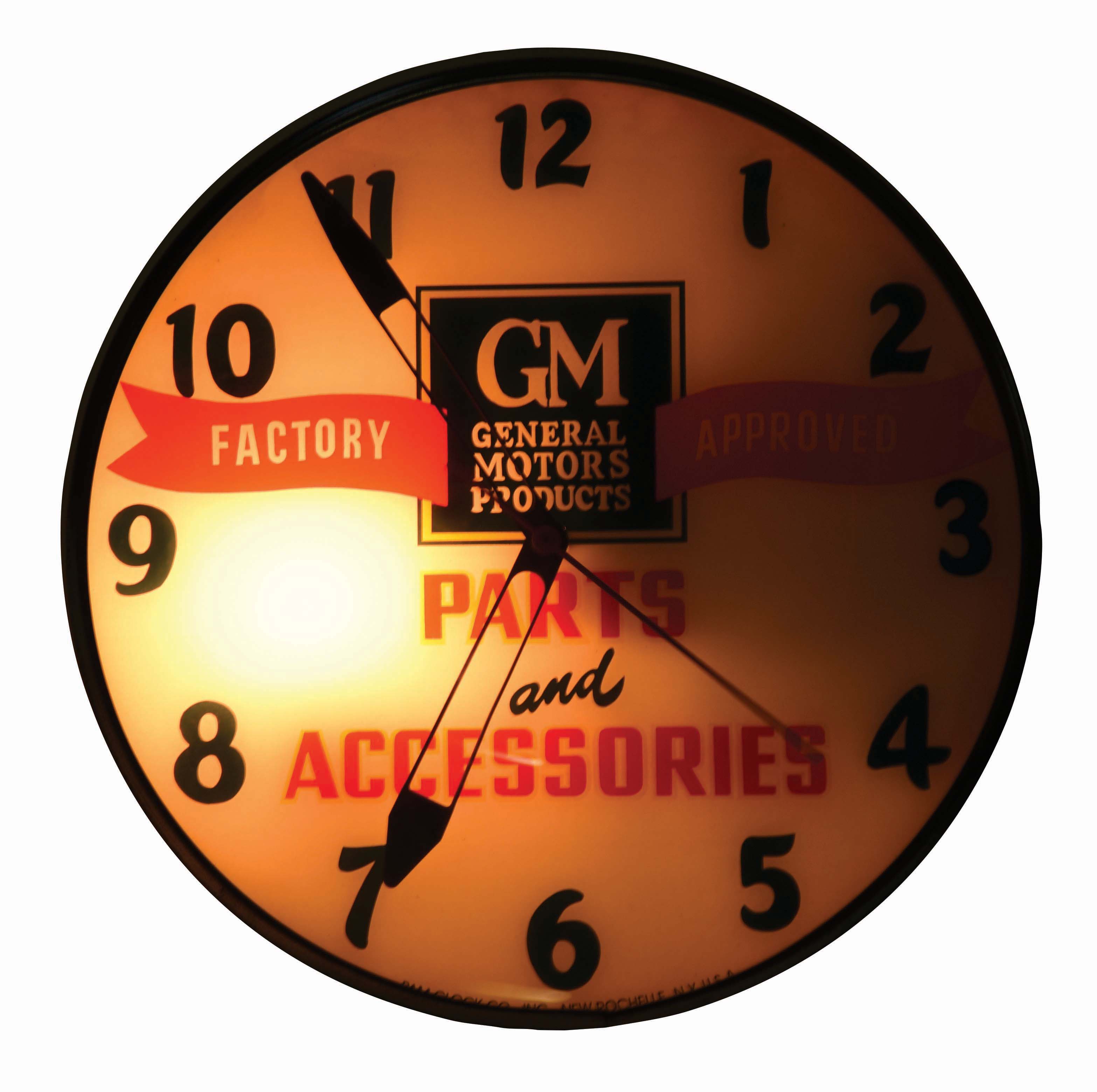 Lot Detail GENERAL MOTORS PARTS & ACCESSORIES GLASS FACE LIGHT UP PAM