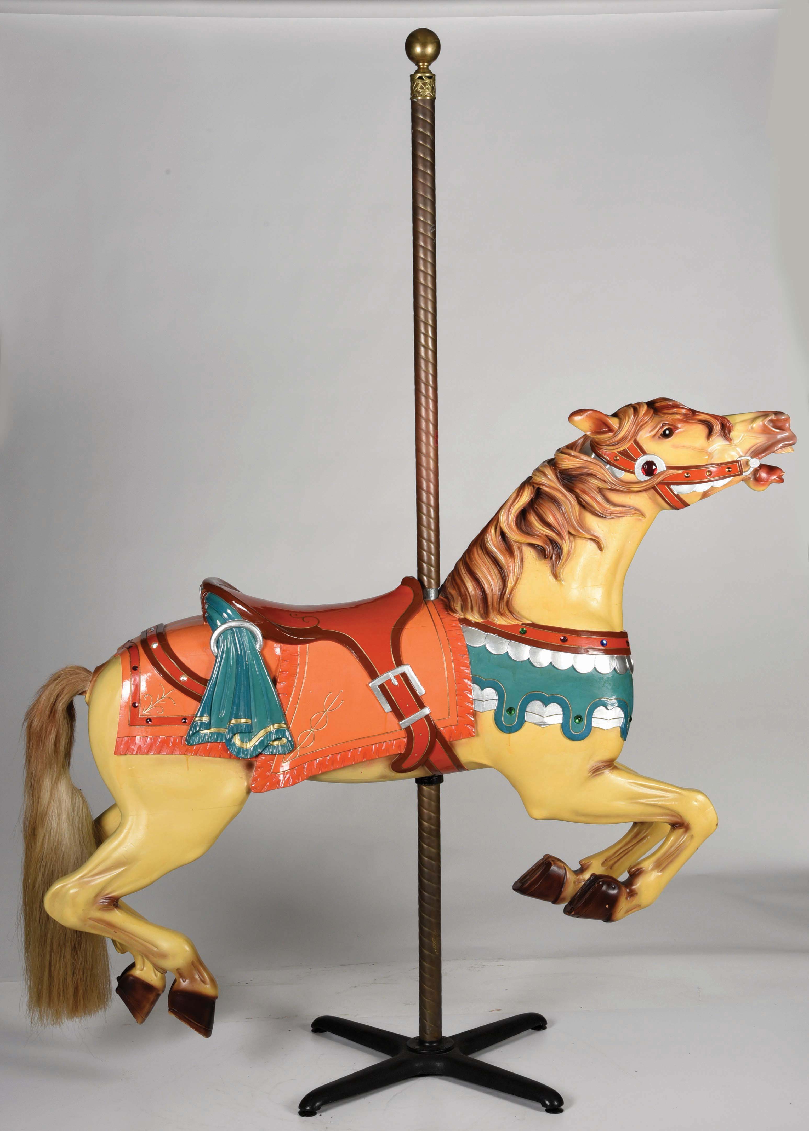 Lot Detail CARVED CAROUSEL HORSE WITH STAND.