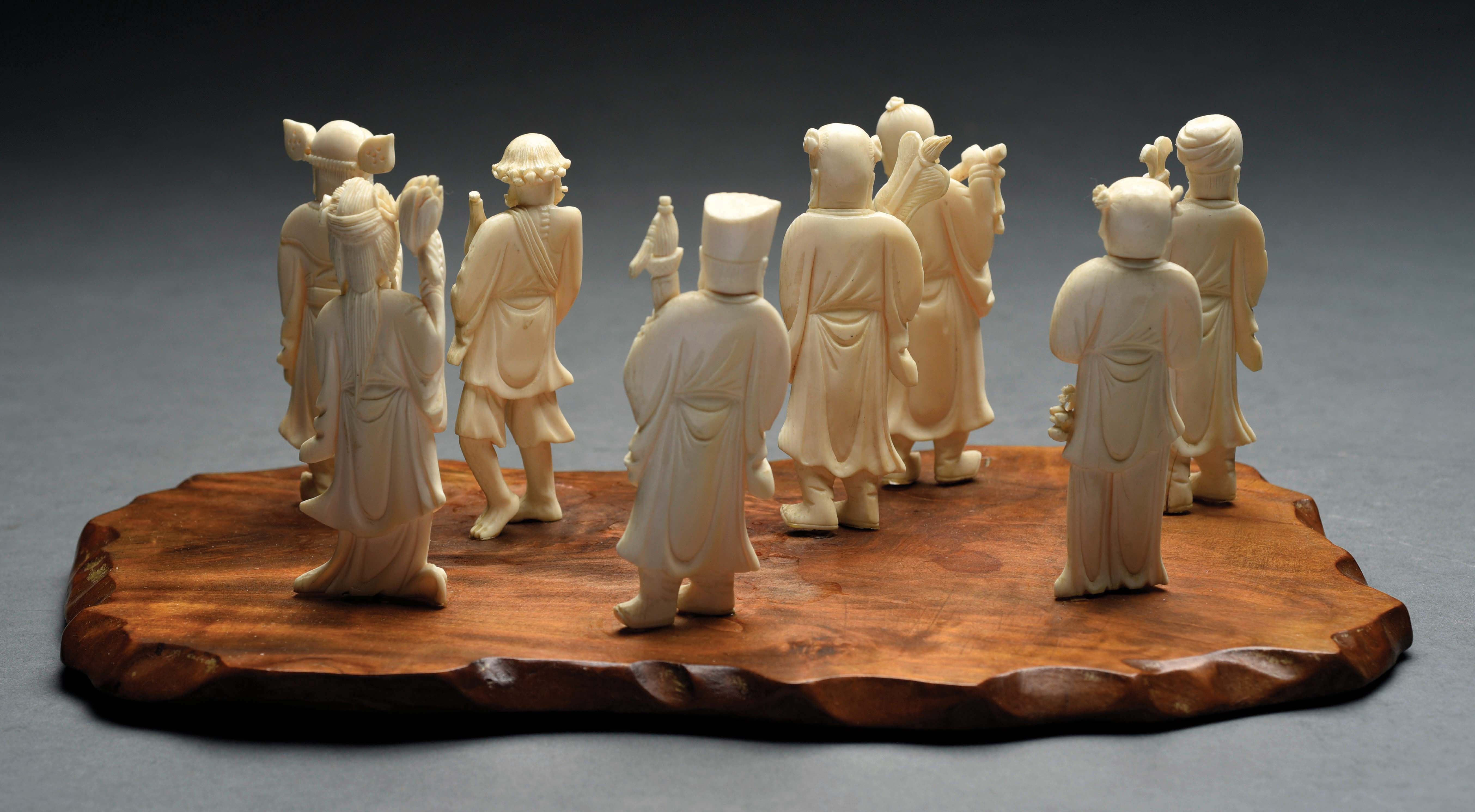 Lot Detail LOT OF 8 CARVED IVORY FIGURINES.