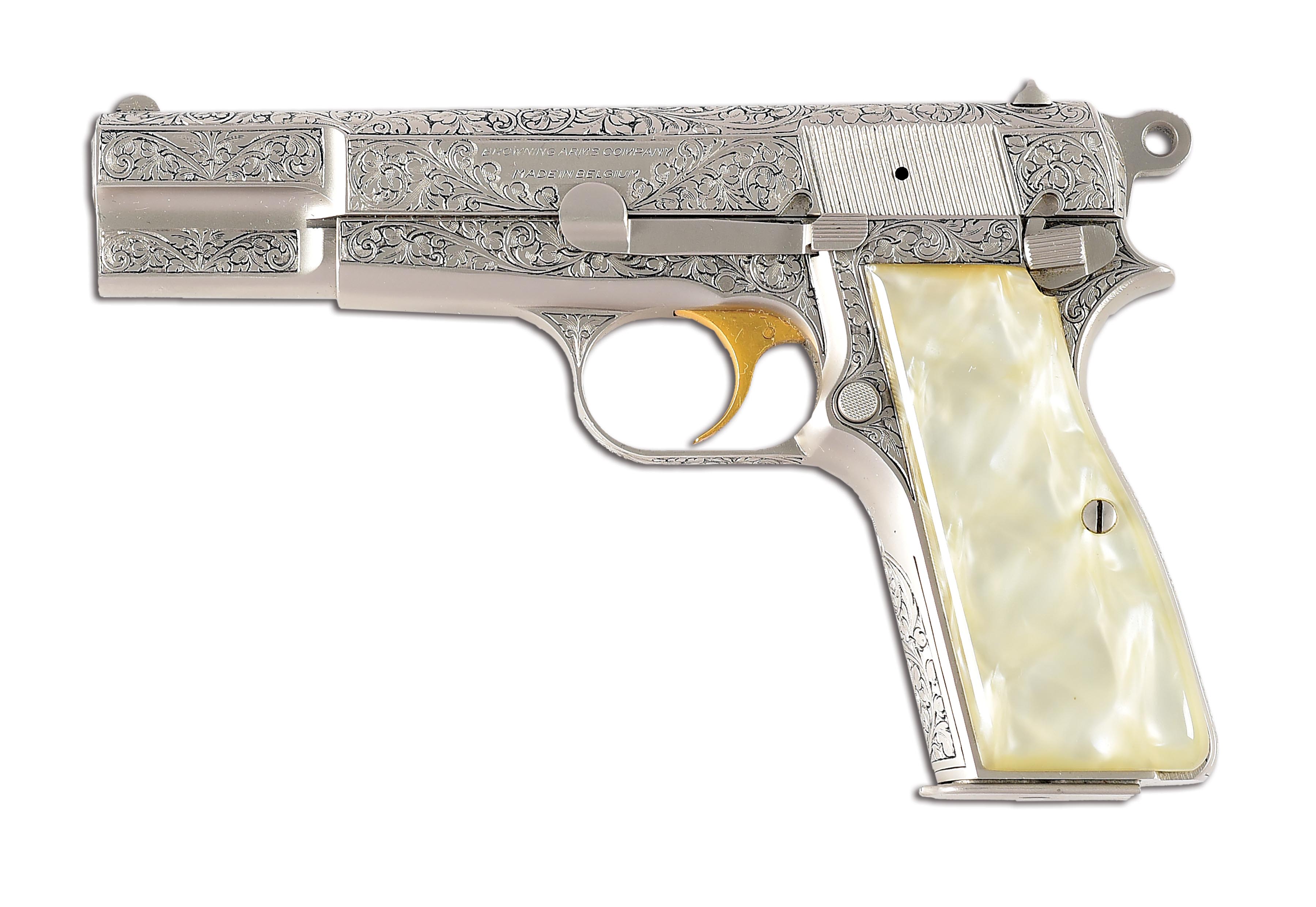 (C) BROWNING HI POWER RENAISSANCE SEMIAUTOMATIC PISTOL WITH FACTORY