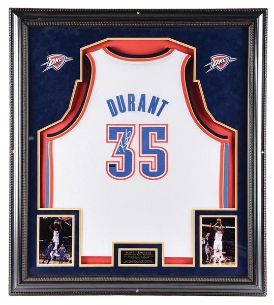Lot Detail FRAMED AUTOGRAPHED KEVIN DURANT OKC JERSEY.