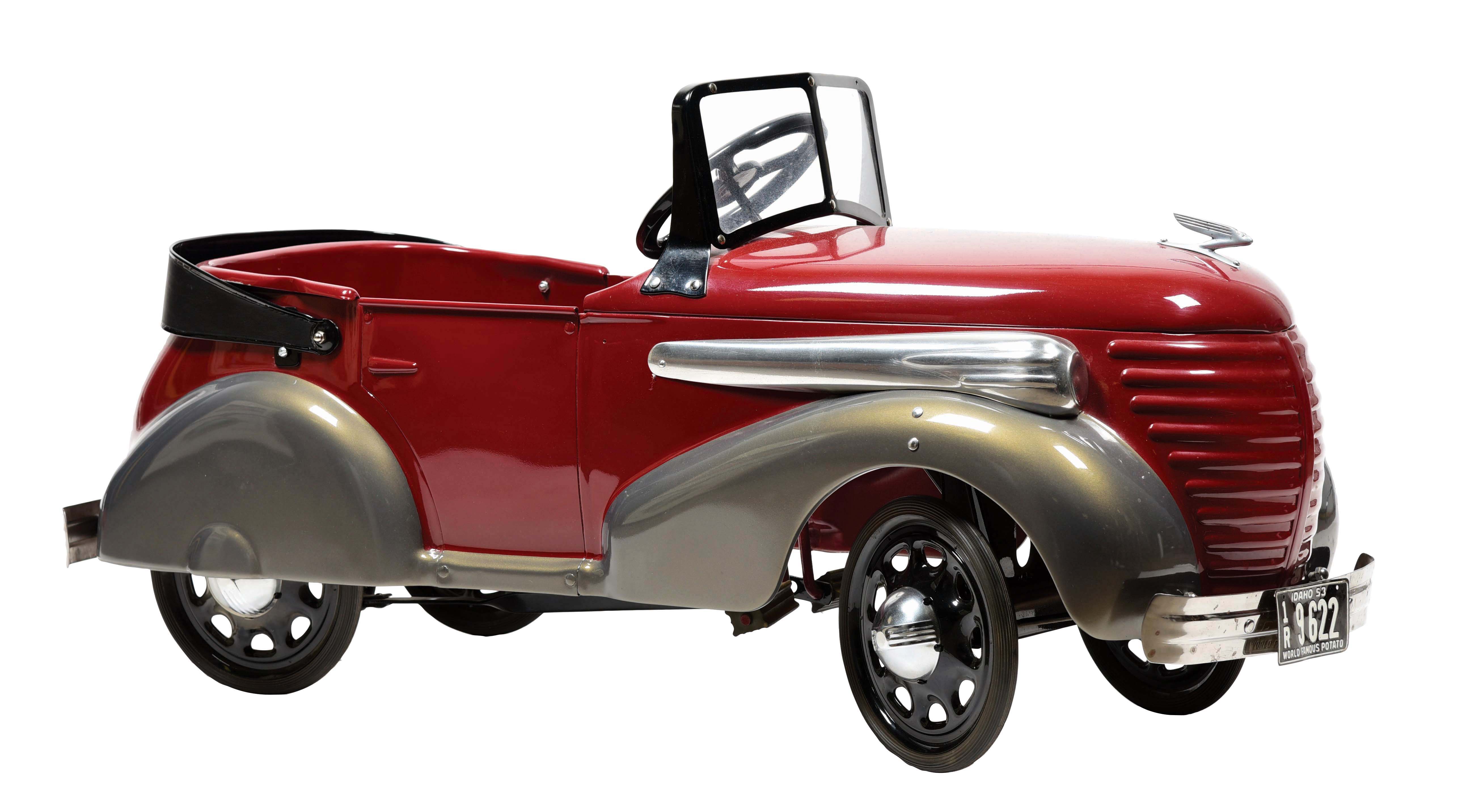 Lot Detail MAROON & GRAY COUPE STYLE PEDAL CAR.