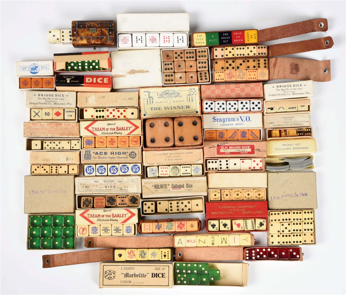 Lot Detail LARGE LOT OF VINTAGE DICE.