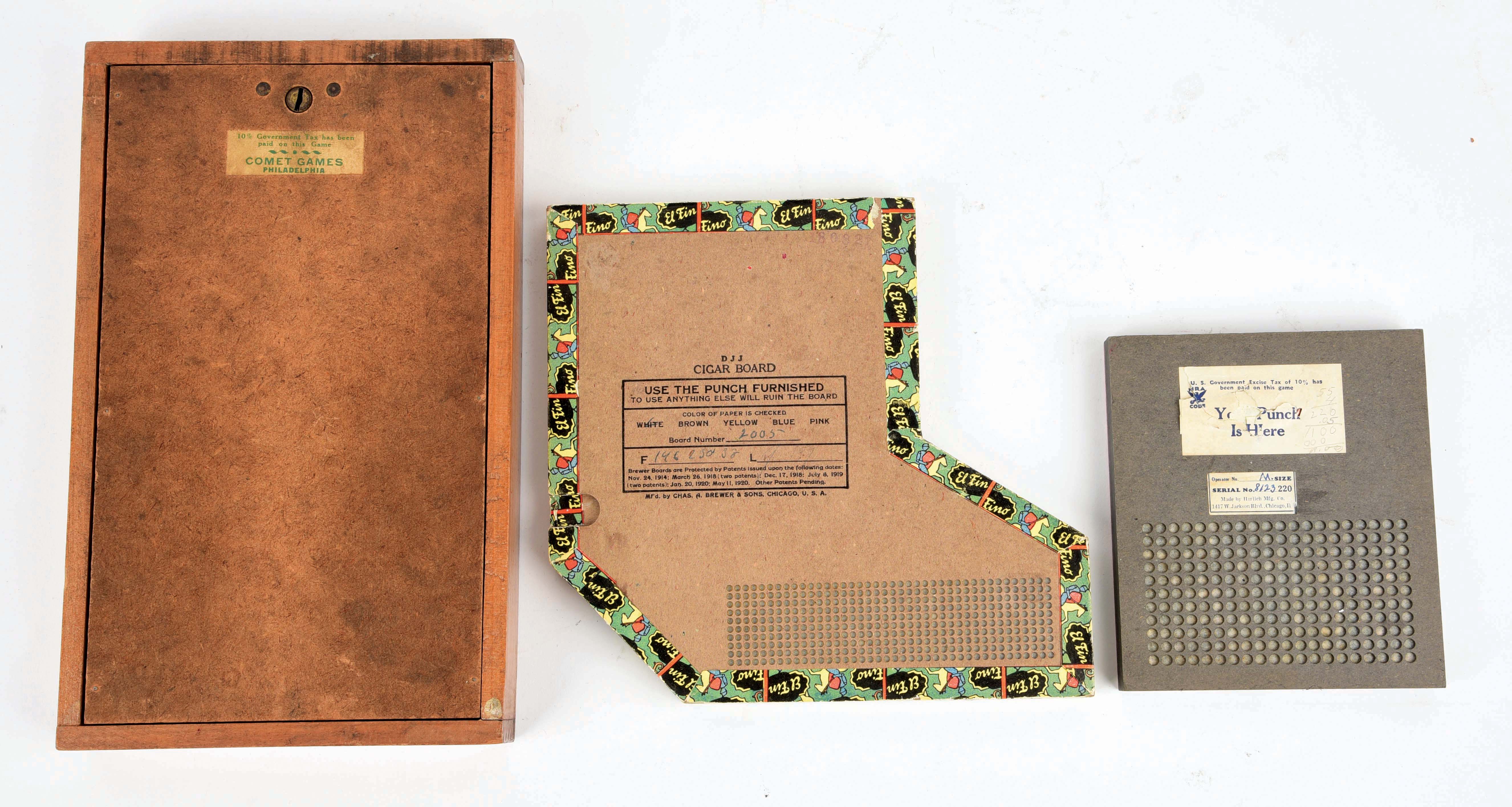 Lot Detail - LOT OF 3: PUNCH BOARDS.