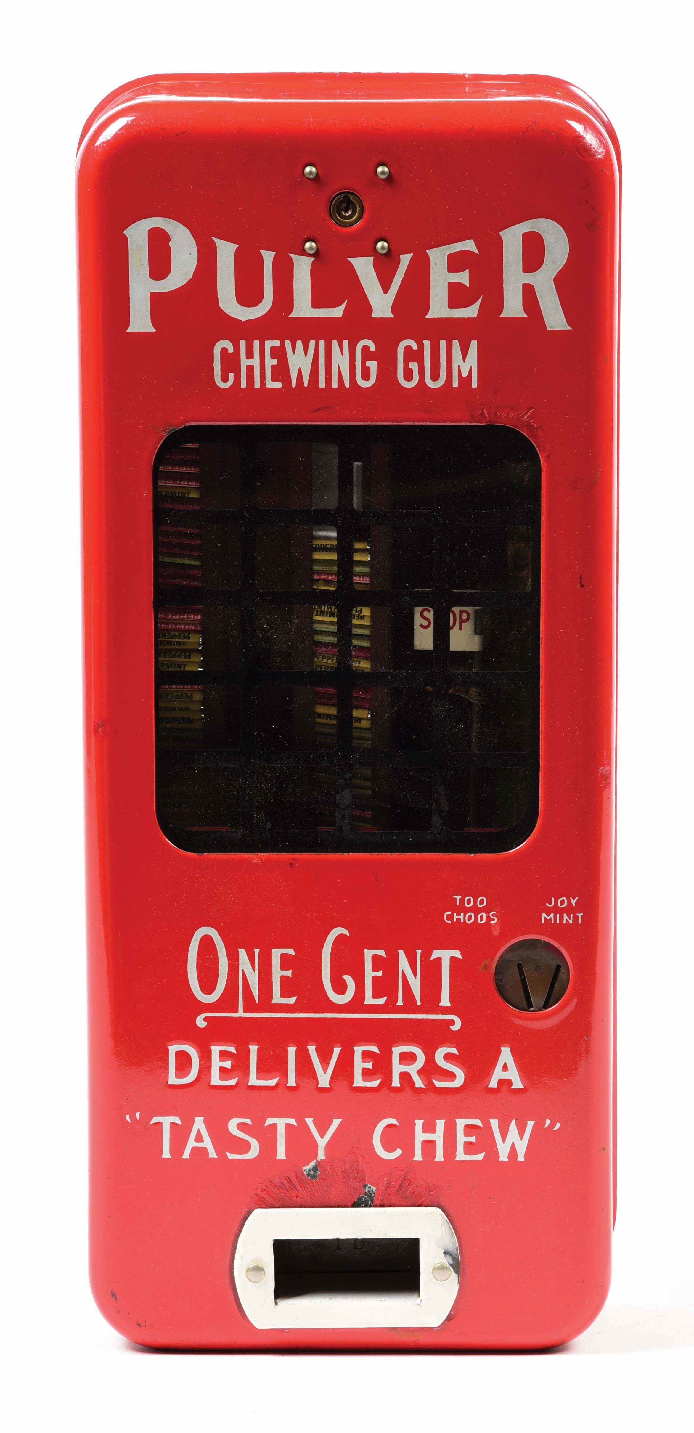 Lot Detail 1¢ PULVER CHEWING GUM VENDING MACHINE.