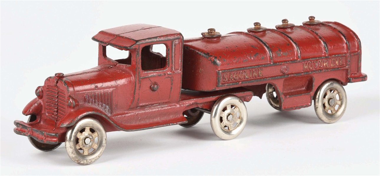 Lot Detail CAST IRON AMERICAN MADE GASOLINE AND MOTOR OIL TRUCK.