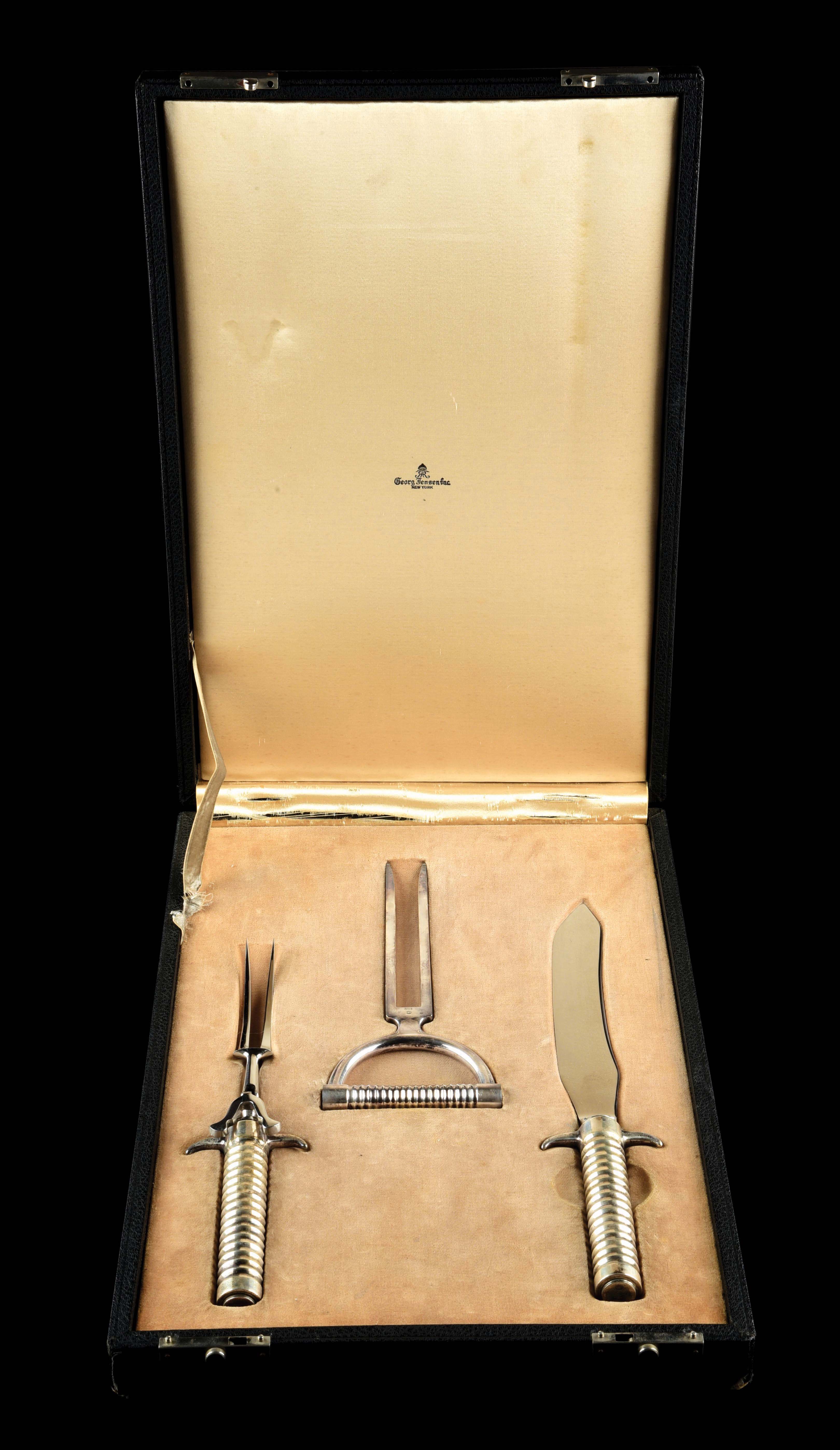 Lot Detail A JENSEN THREE PIECE CARVING SET.