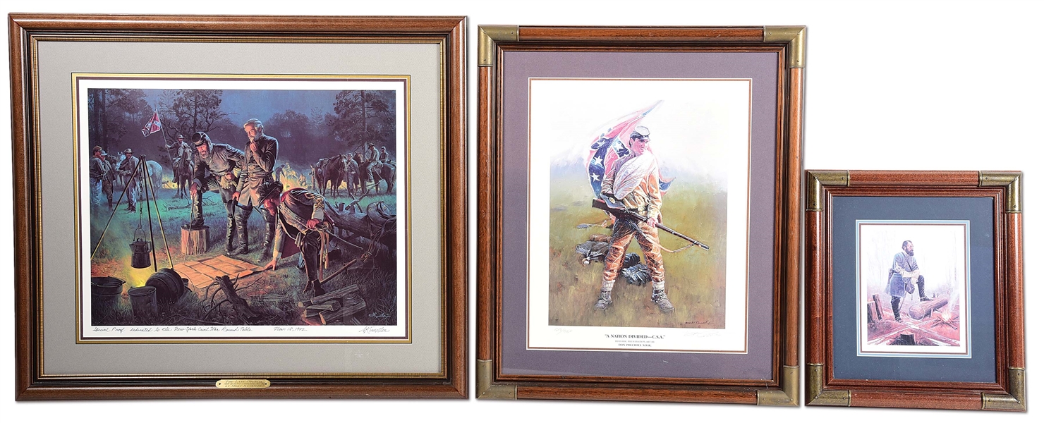 Lot Detail LOT OF 3 FRAMED CONFEDERATE CIVIL WAR PRINTS.